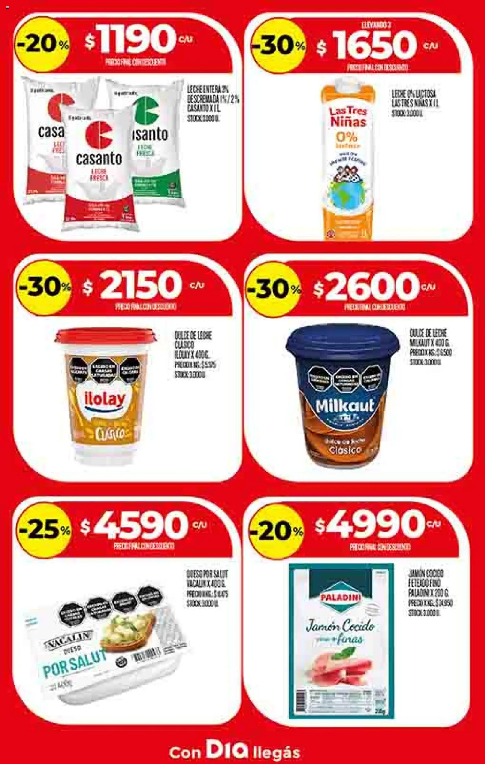 Supermercado DIA Ofertas │ válido desde el 12.11.2025 | Página: 14 | Productos: Jamón cocido, Dulce de leche, Leche, Jamón