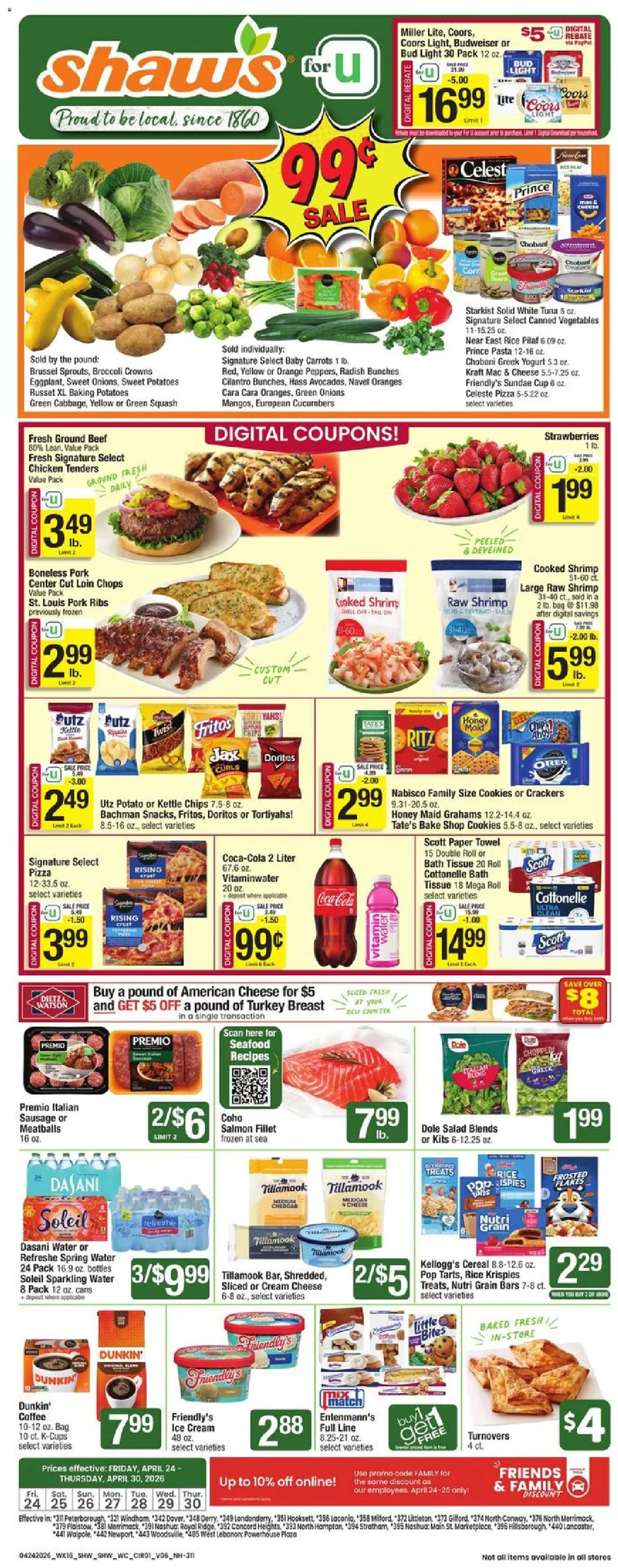 Shaw's Weekly Ad - NH - valid from 24.04.2026 | Page: 1 | Products: Vitamin, Coffee, Strawberries, Kettle