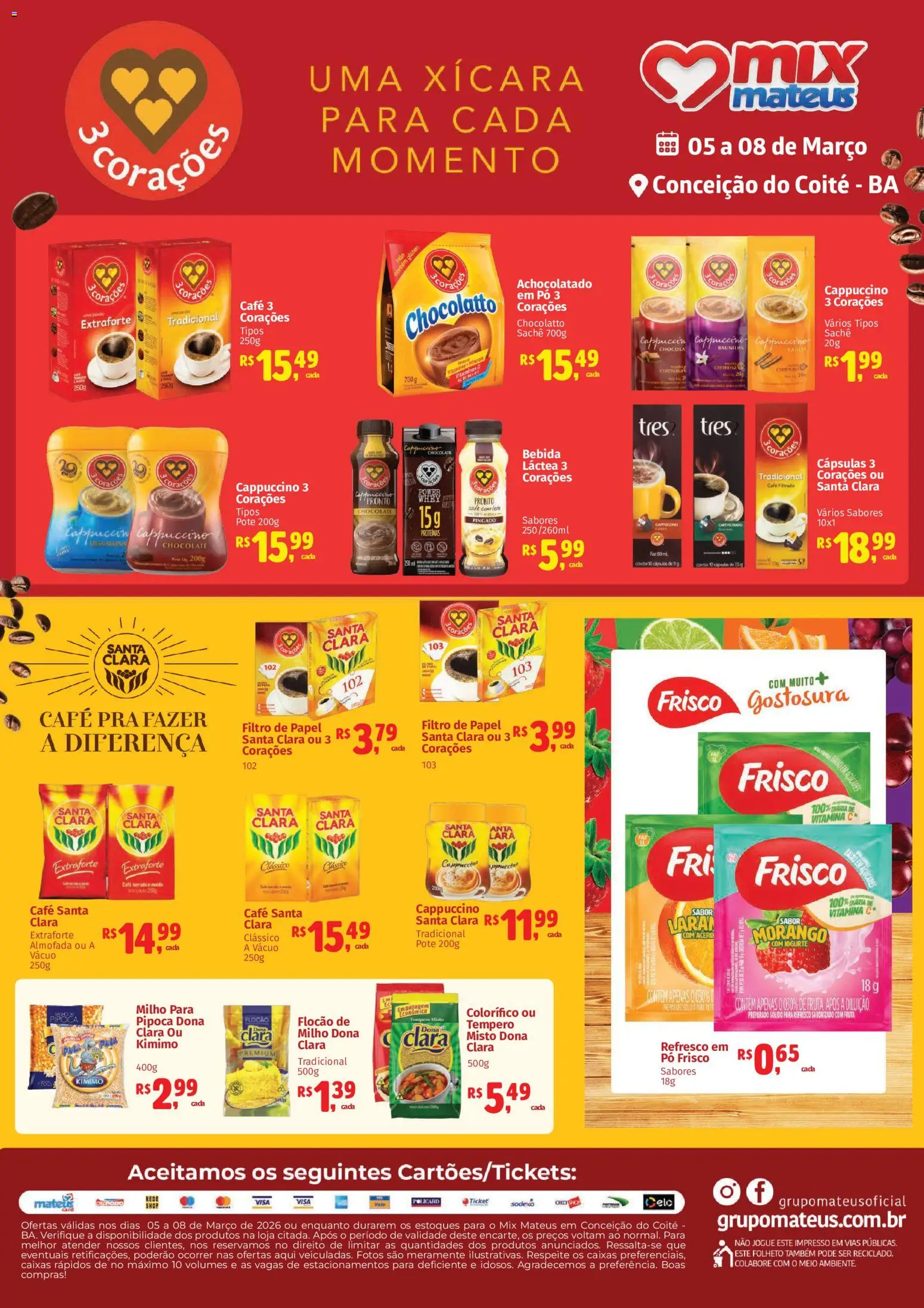 Mateus Folheto - válido de 05.03.2026 | Página: 1 | Produtos: Filtro de papel, Refresco, Baixo, Vitamina c