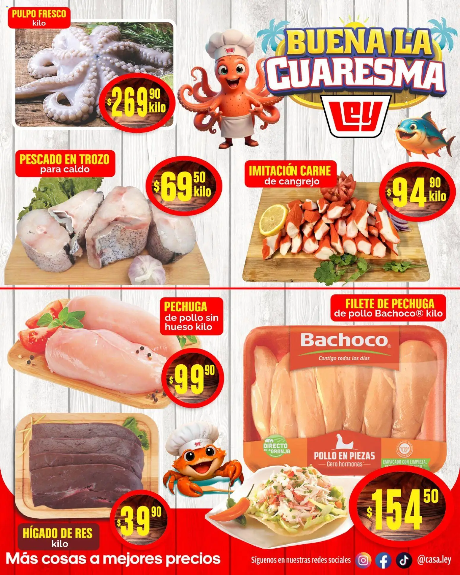 Nuevas ofertas de Casa Ley válidas en toda la República Mexicana desde el 17.02.2026. ¡Encuentra las mejores ofertas en Casa Ley folleto Buena la Cuaresma Interior! | Página: 7 | Productos: Pollo, Res