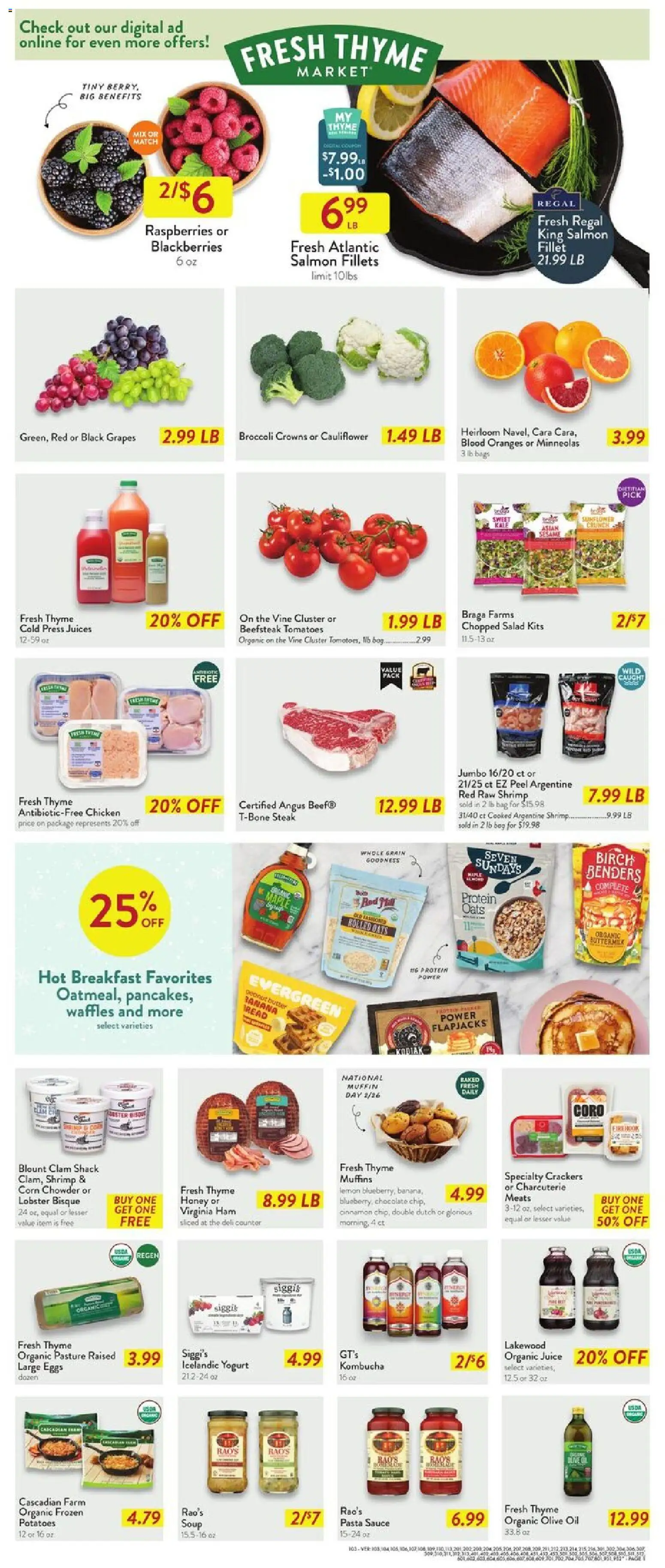 Fresh Thyme Weekly Ad - MO - valid from 18.02.2026 | Page: 2 | Products: Butter, Oil, Oranges, Cauliflower