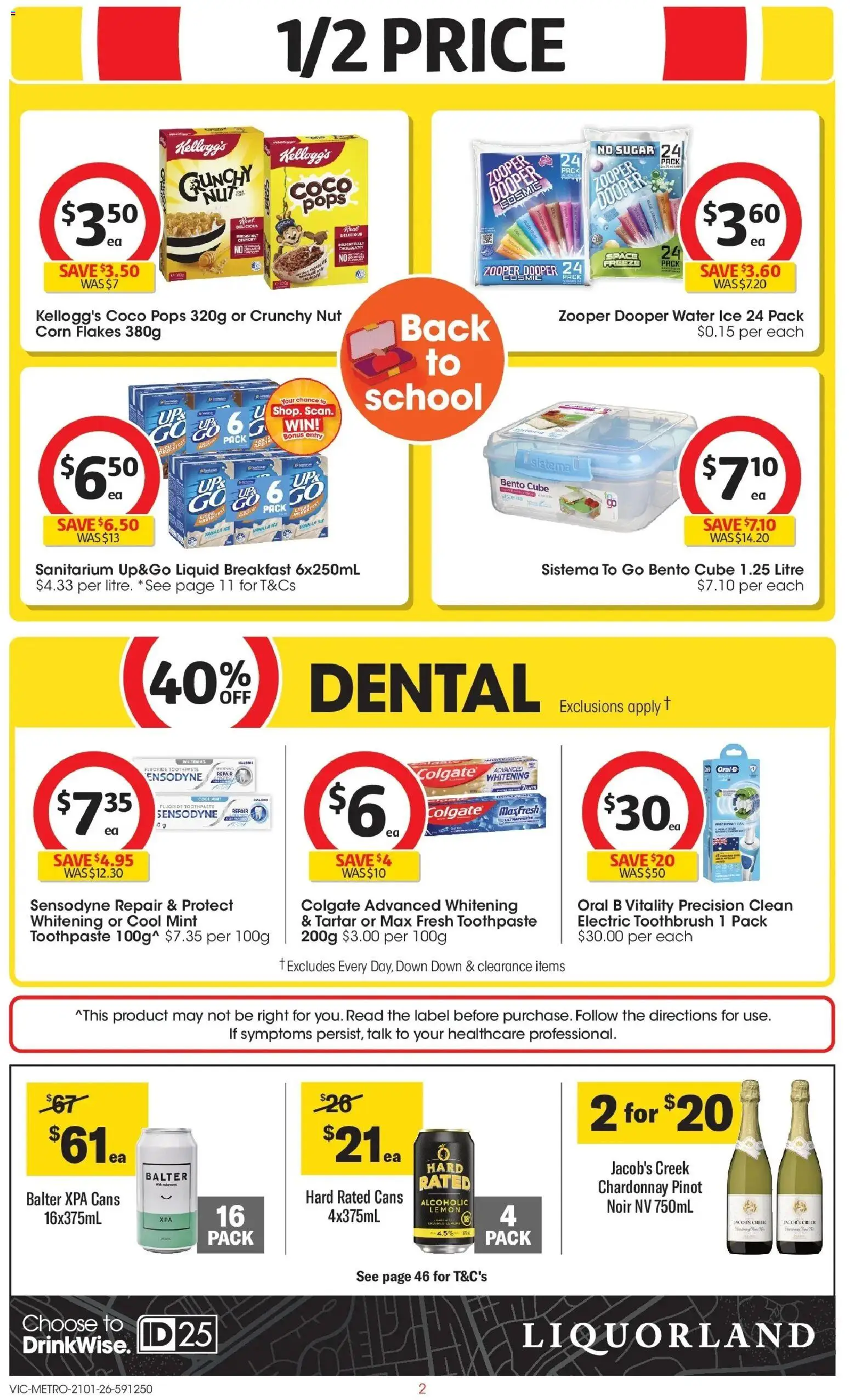 Coles catalogue - valid from 21.01.2026 | Page: 2 | Products: Toothpaste, Flakes, Water, Electric toothbrush