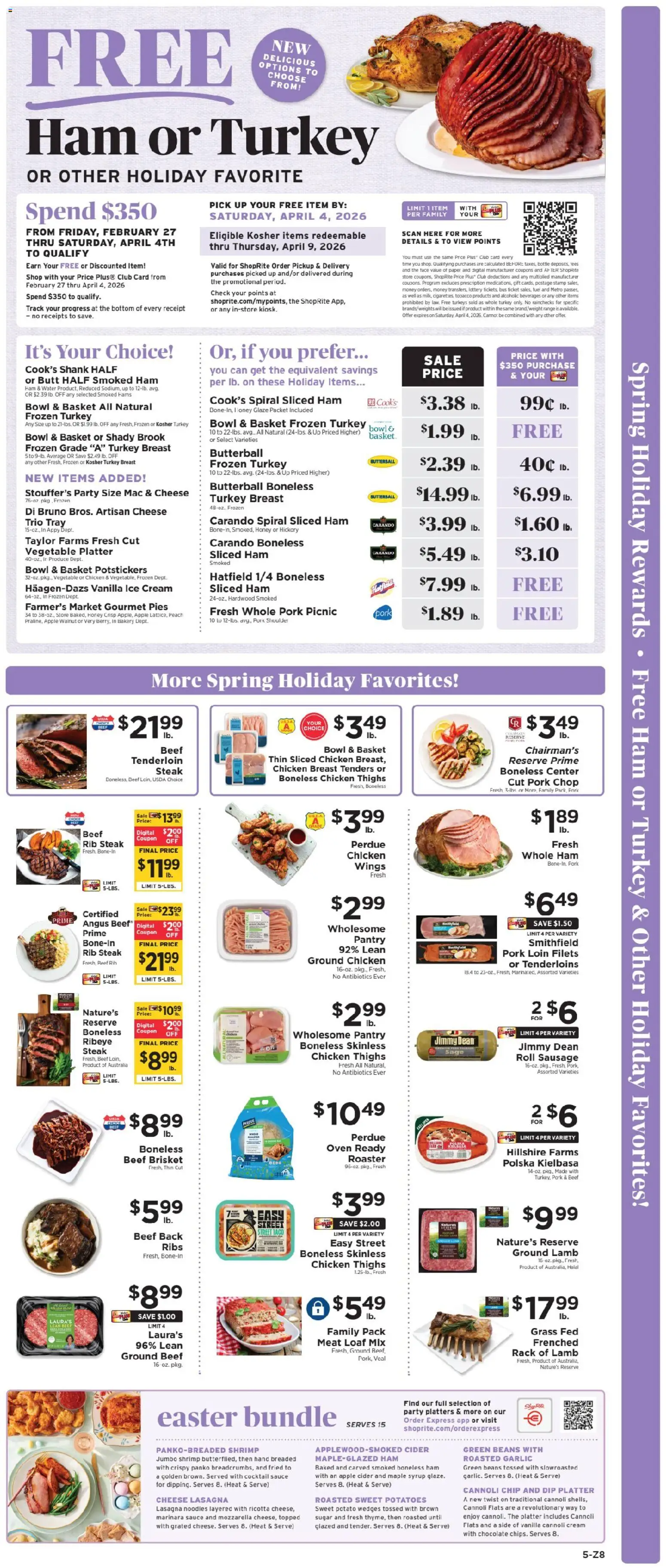ShopRite Weekly Ad - valid from 27.03.2026 | Page: 8 | Products: Basket, Cheese, Chocolate, Potatoes