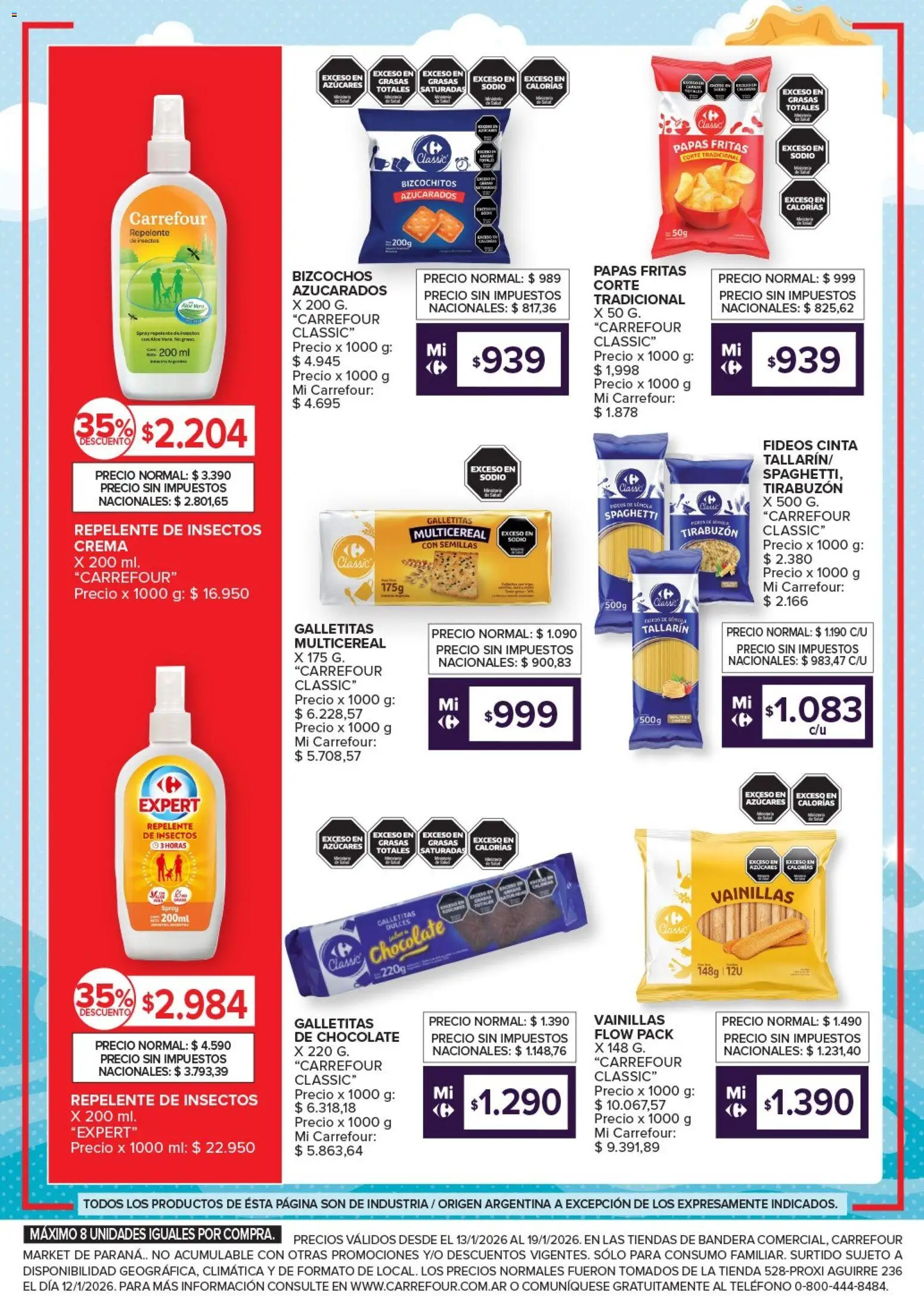 Carrefour Market -Disfrutá el verano │ válido desde el 13.01.2026 | Página: 3 | Productos: Teléfono, Repelente, Semillas, Bizcochos