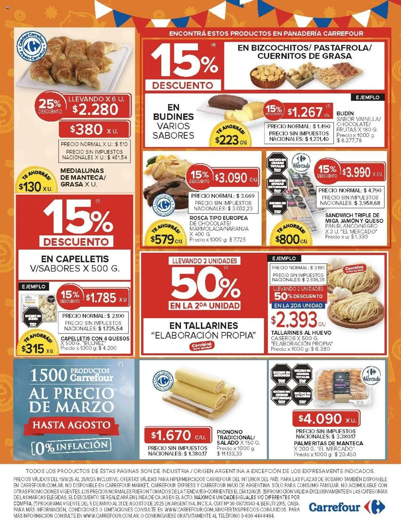 Carrefour ofertas - Córdoba │ válido desde el 19.08.2025 | Página: 4 | Productos: Teléfono, Rosario, Manteca, Pan