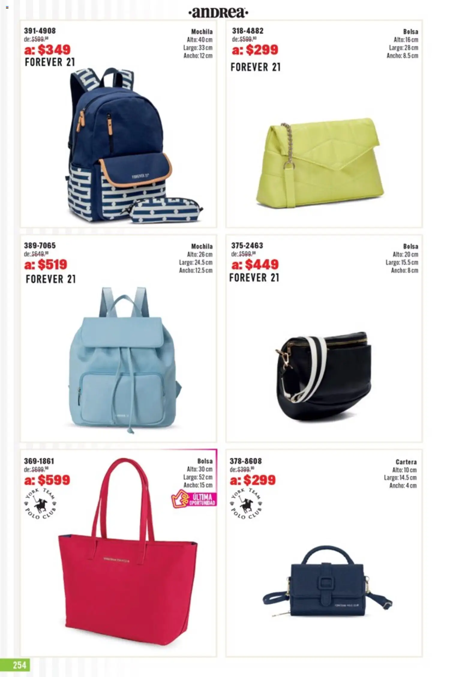 Nuevas ofertas de Andrea válidas en toda la República Mexicana desde el 05.04.2026. ¡Encuentra las mejores ofertas en Andrea catálogo Outlet! | Página: 254 | Productos: Bolsa, Mochila