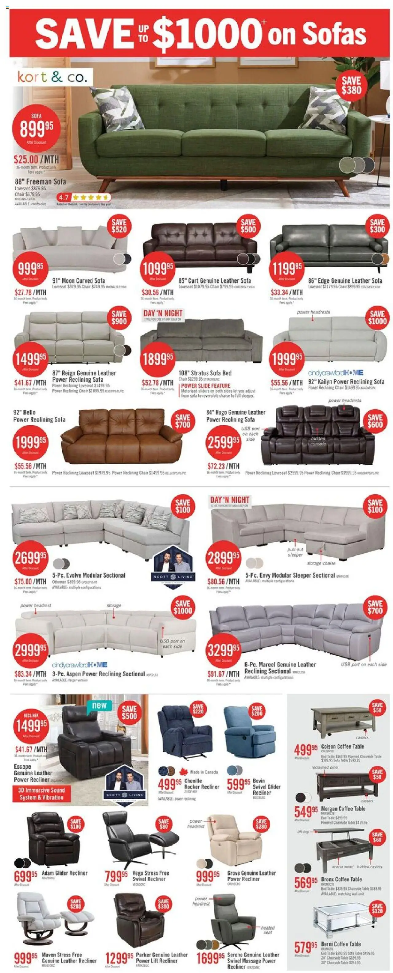 The Brick flyer valid from 10.10.2025 | Page: 9 | Products: Bed, Sofa, Chair, Coffee