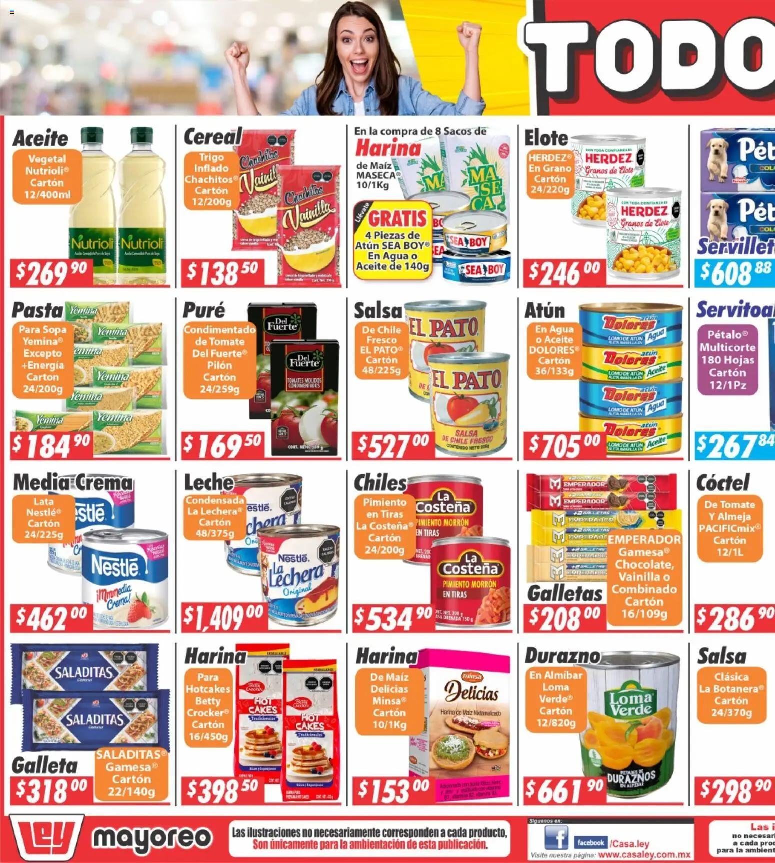 Nuevas ofertas de Casa Ley válidas en toda la República Mexicana desde el 20.04.2026. ¡Encuentra las mejores ofertas en Casa Ley folleto! | Página: 3 | Productos: Durazno, Tomate, Leche, Aceite