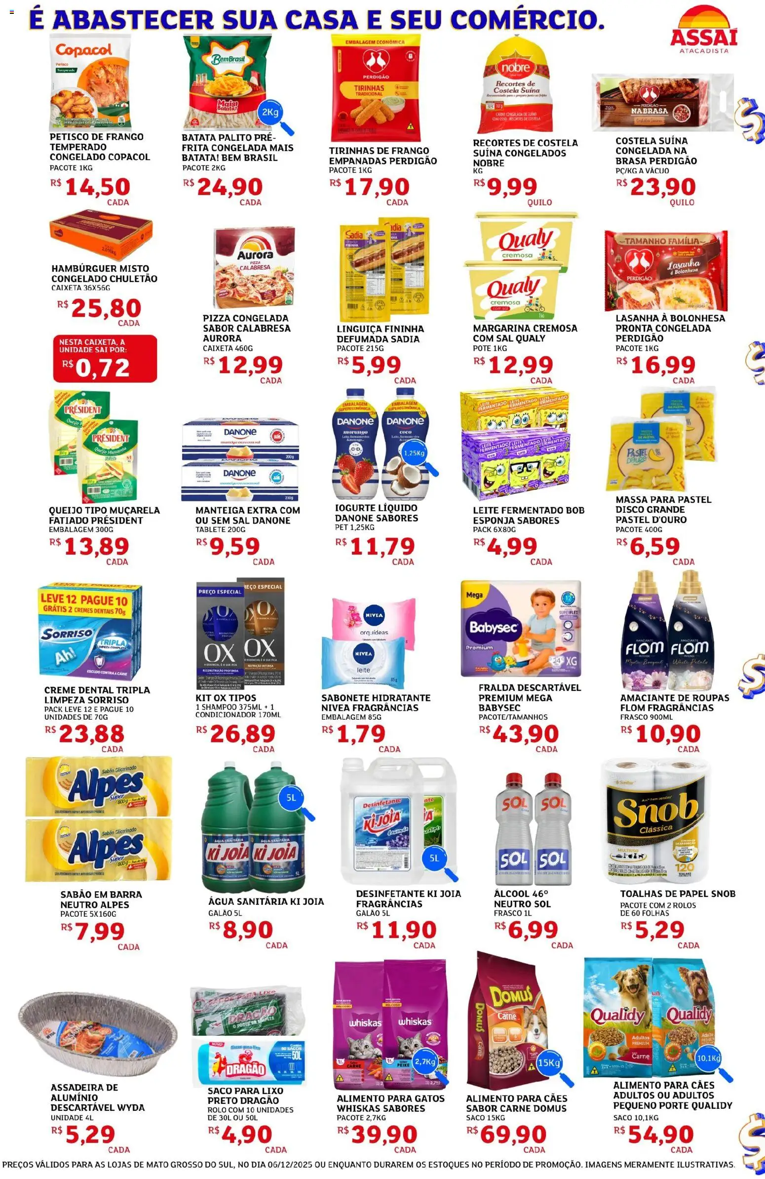 Assaí Atacadista Folheto - válido de 06.12.2025 | Página: 3 | Produtos: Sabão em barra, Iogurte, Peixe, Amaciante