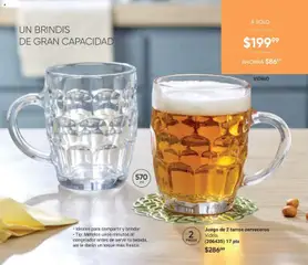 Vista previa de Juego de 2 tarros cerveceros, Juego de 2 tarros cerveceros de vidrio con capacidad de 570 ml., nuevo folleto de la tienda, válido en México a partir del 07.11.2025 | Página: 85