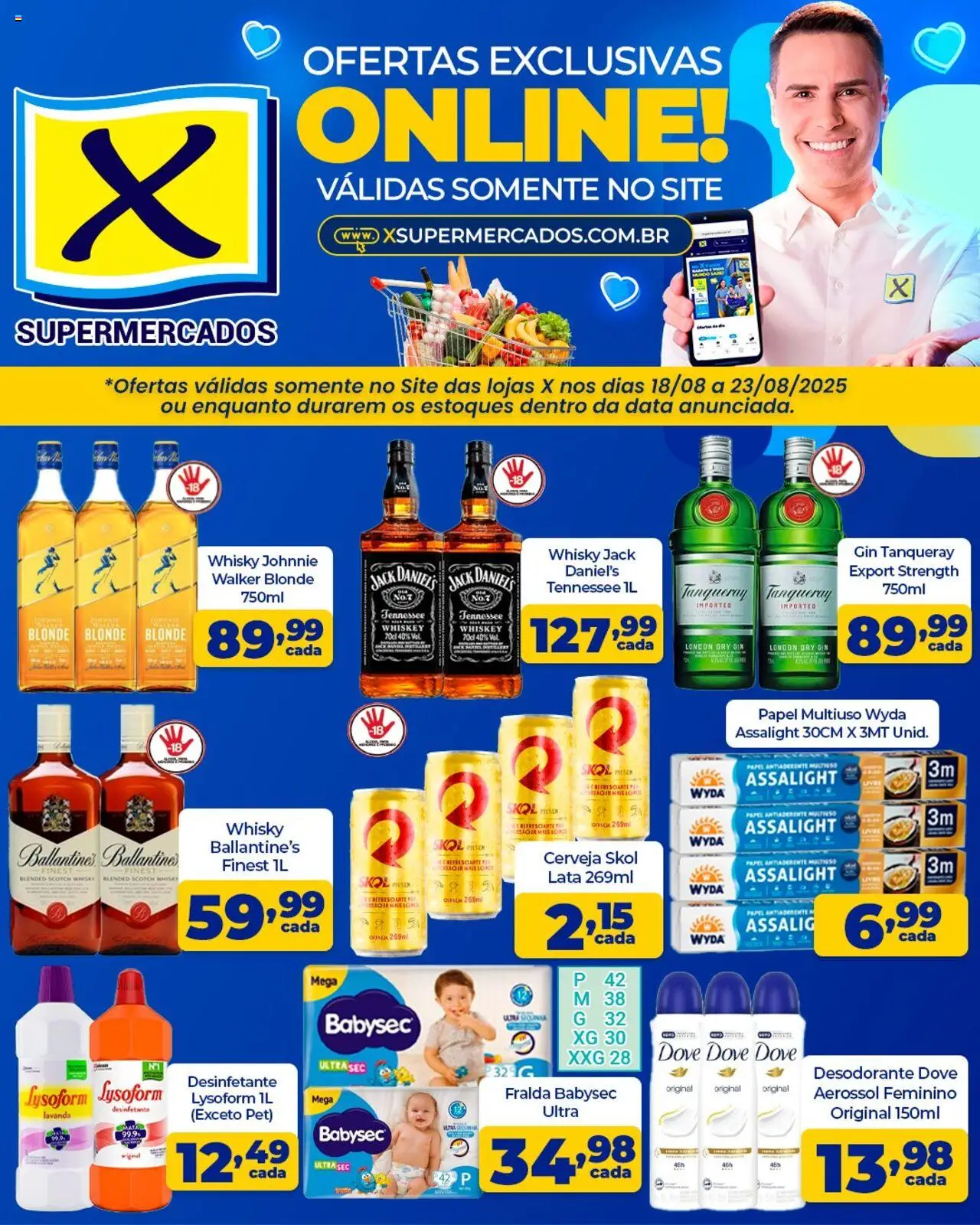 X Supermercados Folheto - válido de 18.08.2025 | Página: 2 | Produtos: Desodorante, Cerveja, Dove, Desinfetante