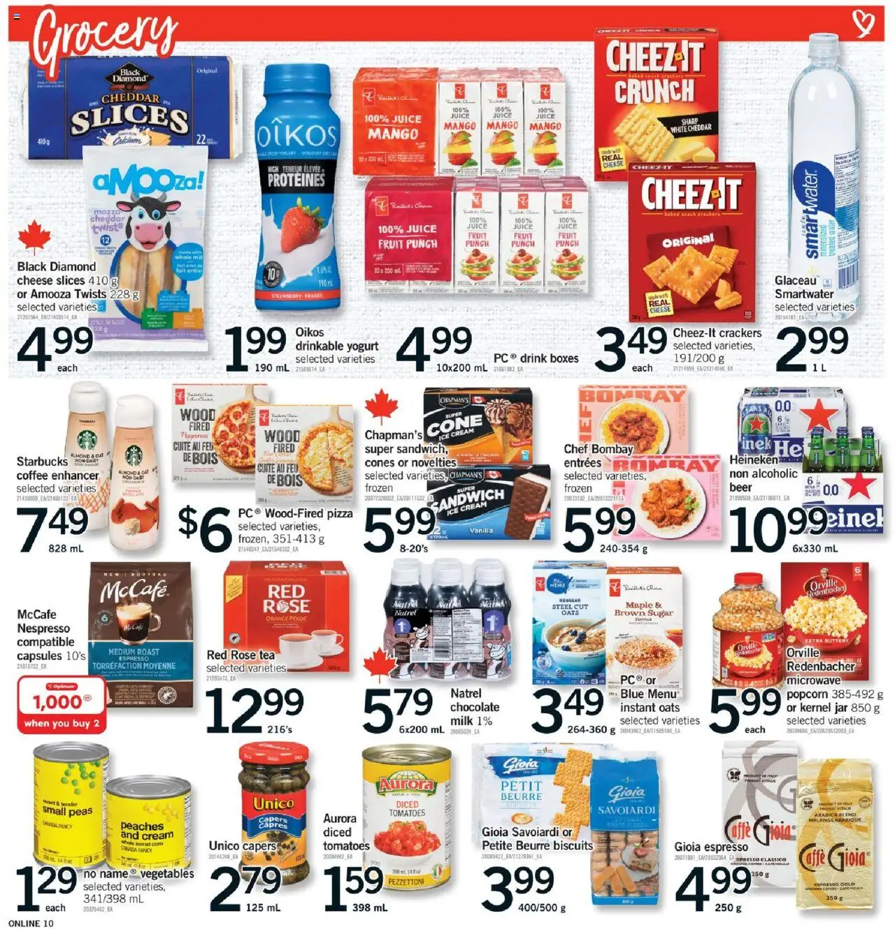 Fortinos flyer valid from 18.09.2025 | Page: 10 | Products: Tea, Yogurt, Pizza, Tomatoes