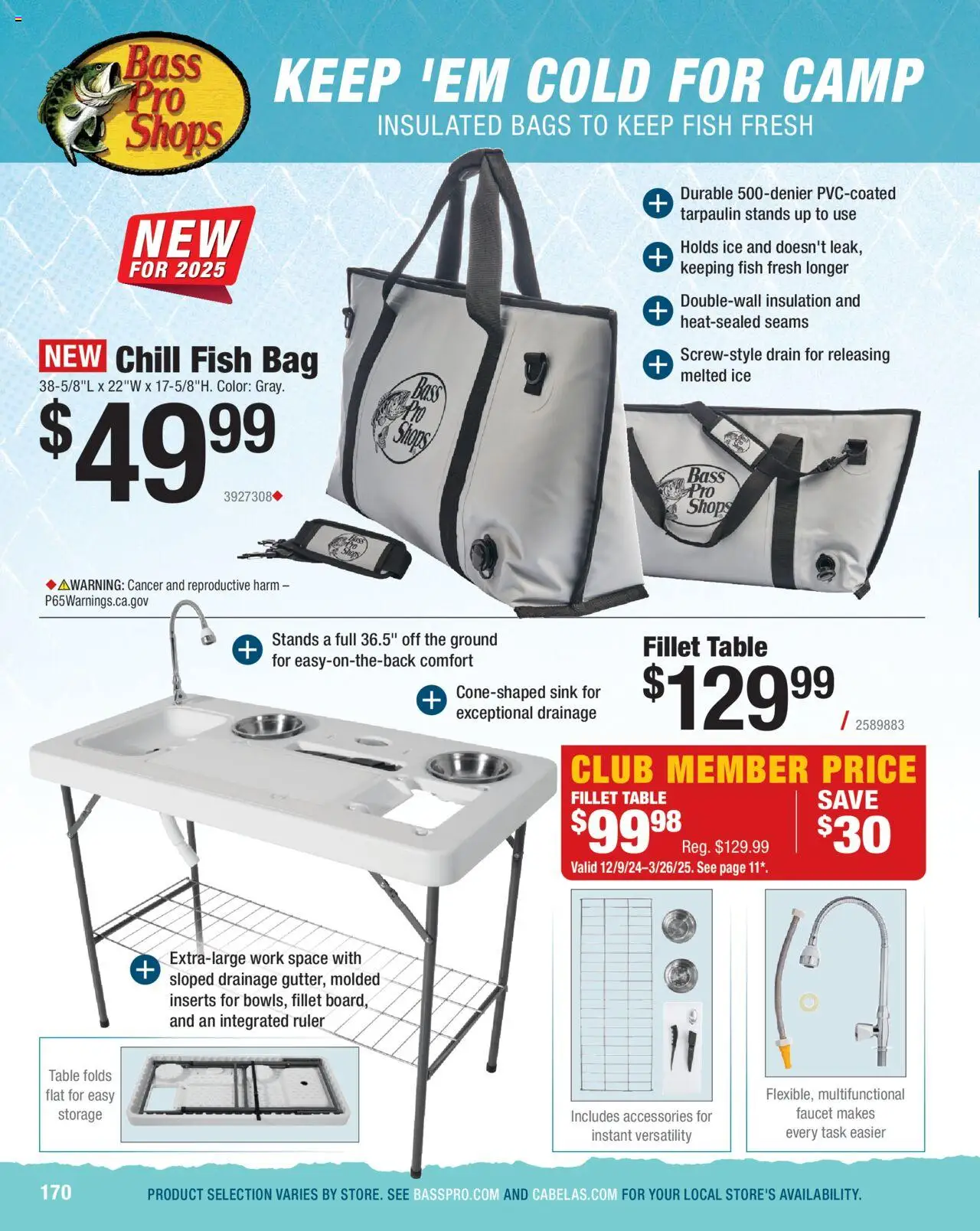 Cabela's Saltwater Specialist 25 - valid from 01.01.2025 | Page: 170 | Products: Table, Fish, Bag