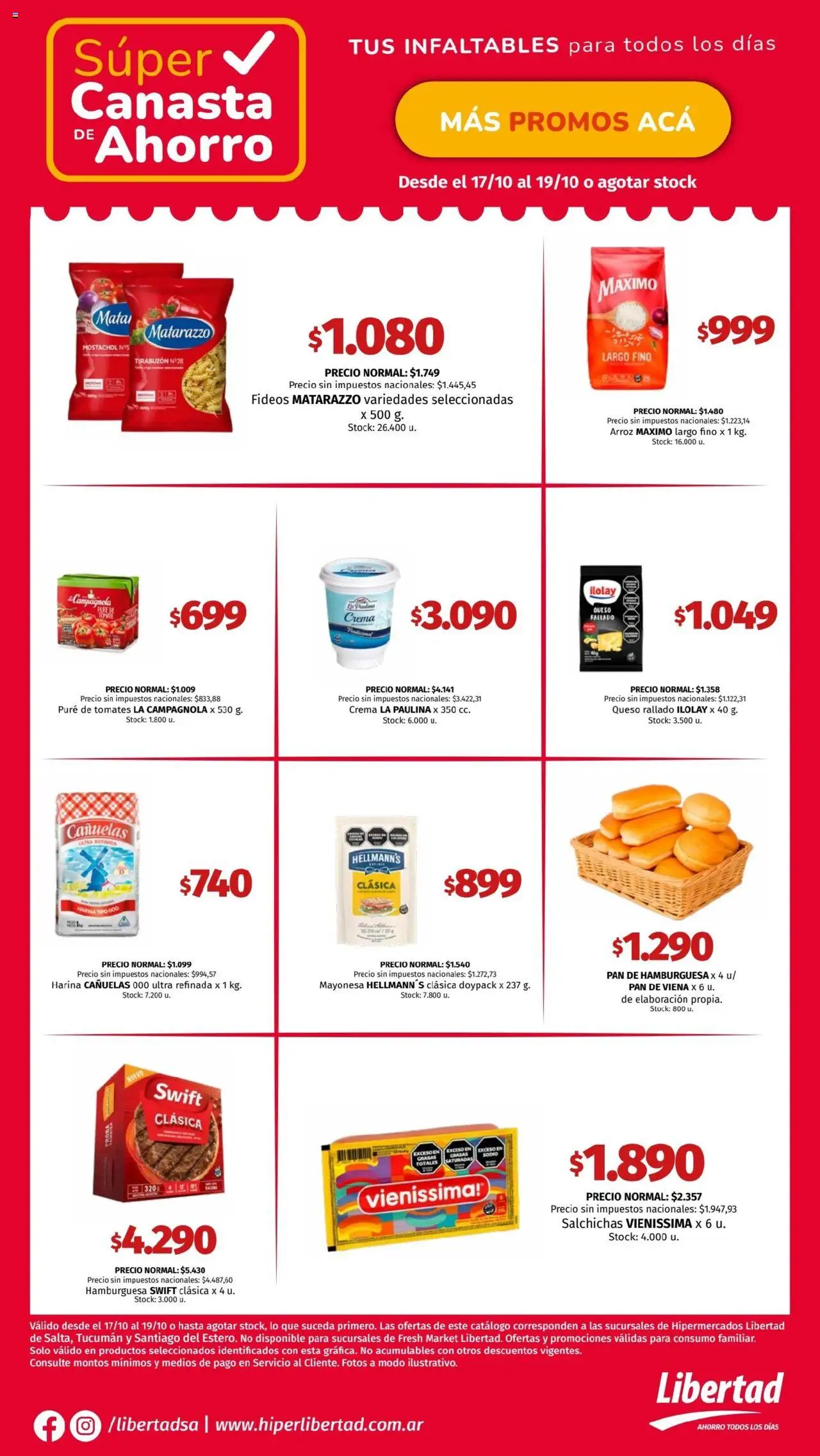 Hipermercado Libertad catálogo │ válido desde el 17.10.2025 | Página: 1 | Productos: Bermuda, Pan, Arroz, Crema