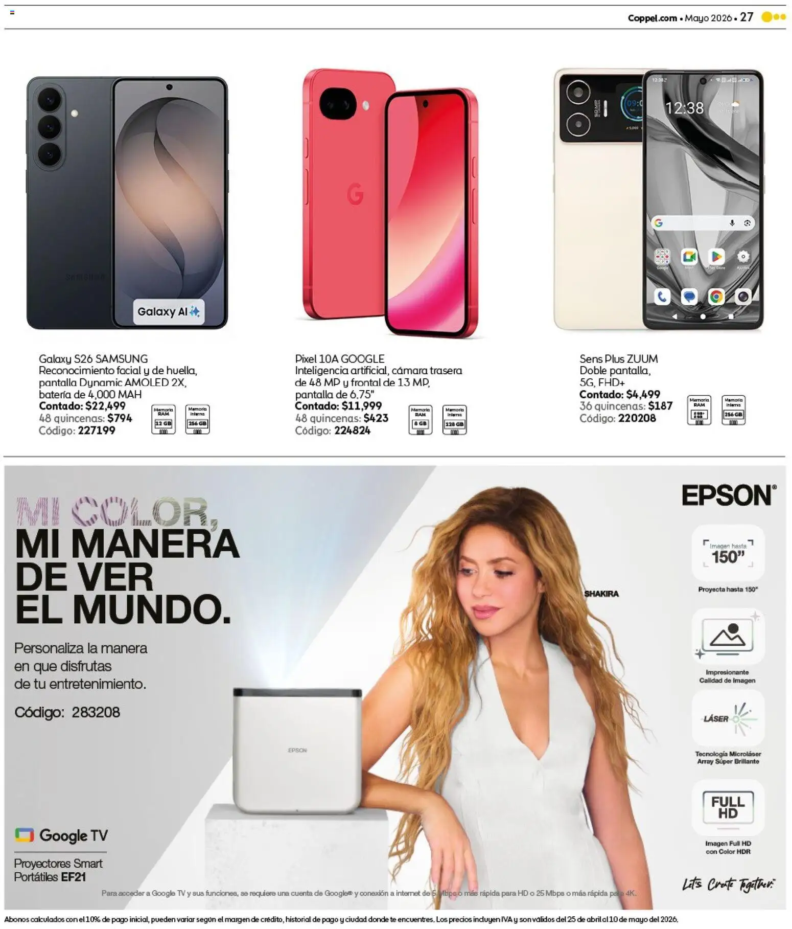 Nuevas ofertas de Coppel válidas en toda la República Mexicana desde el 25.04.2026. ¡Encuentra las mejores ofertas en Coppel catálogo Claro que la vas a querer! | Página: 27 | Productos: Cámara, Té, Batería