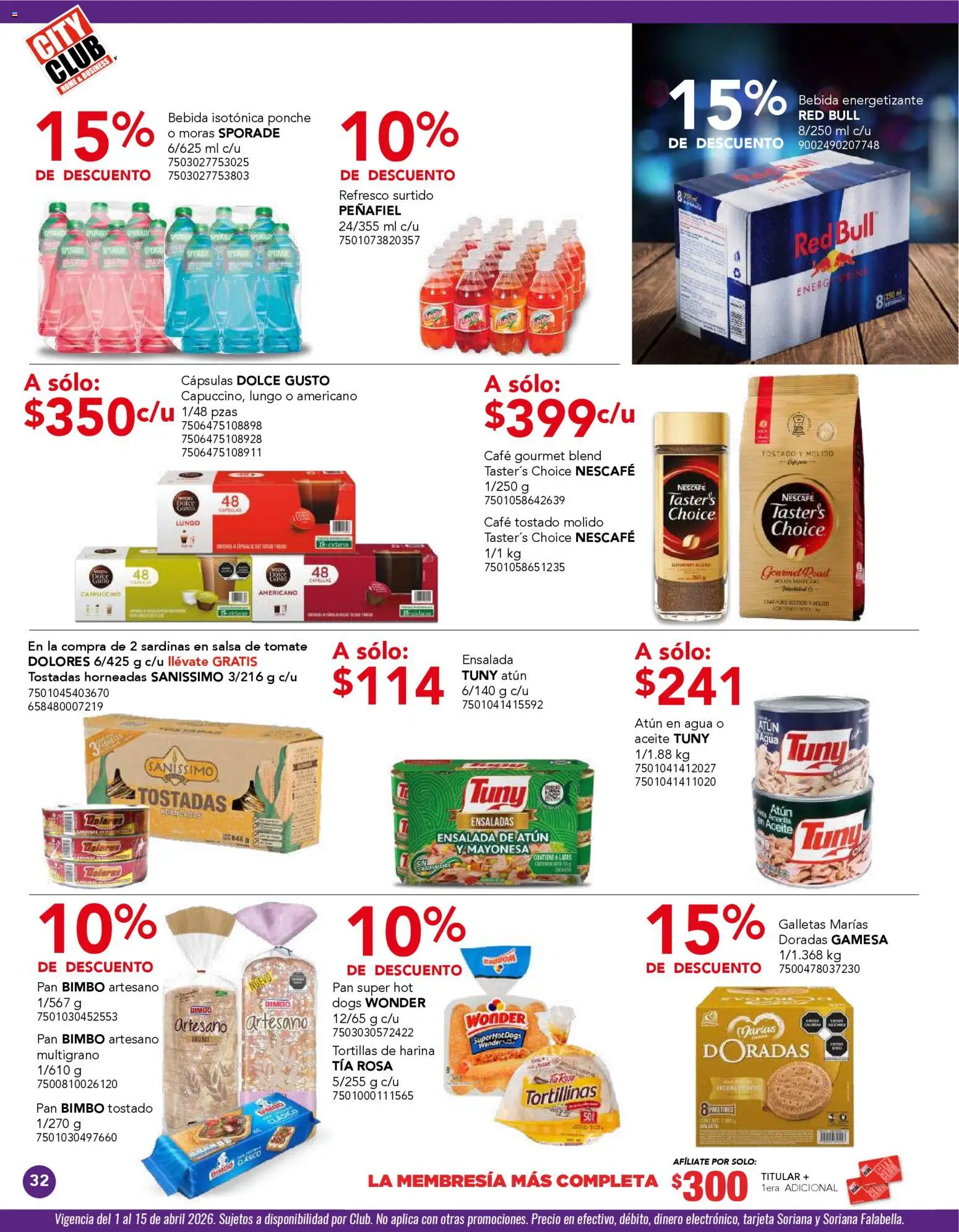 Nuevas ofertas de City Club válidas en toda la República Mexicana desde el 01.04.2026. ¡Encuentra las mejores ofertas en City Club catálogo! | Página: 32