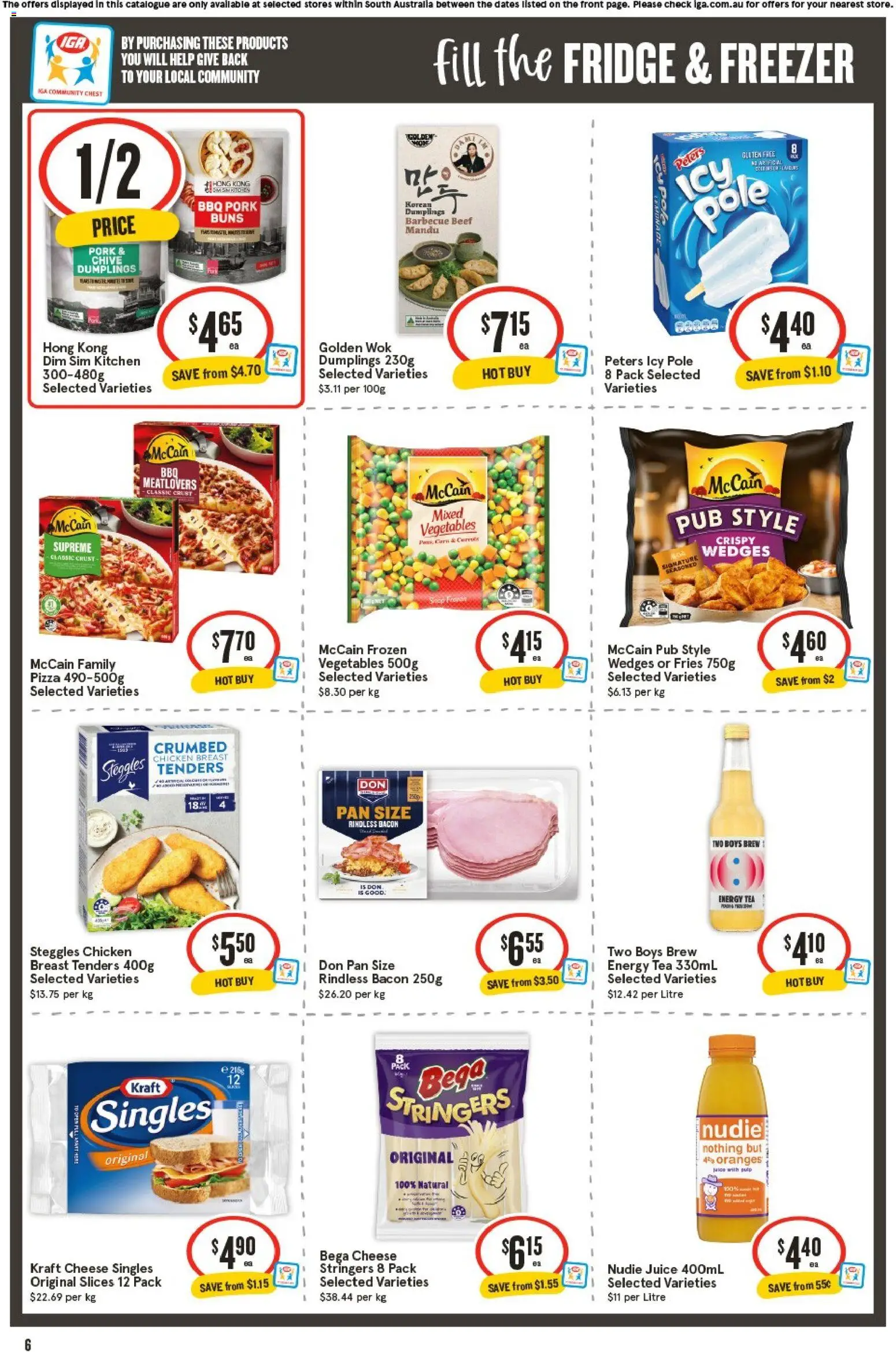 IGA catalogue - valid from 11.03.2026 | Page: 6 | Products: Pork, Vegetables, Fridge, Freezer