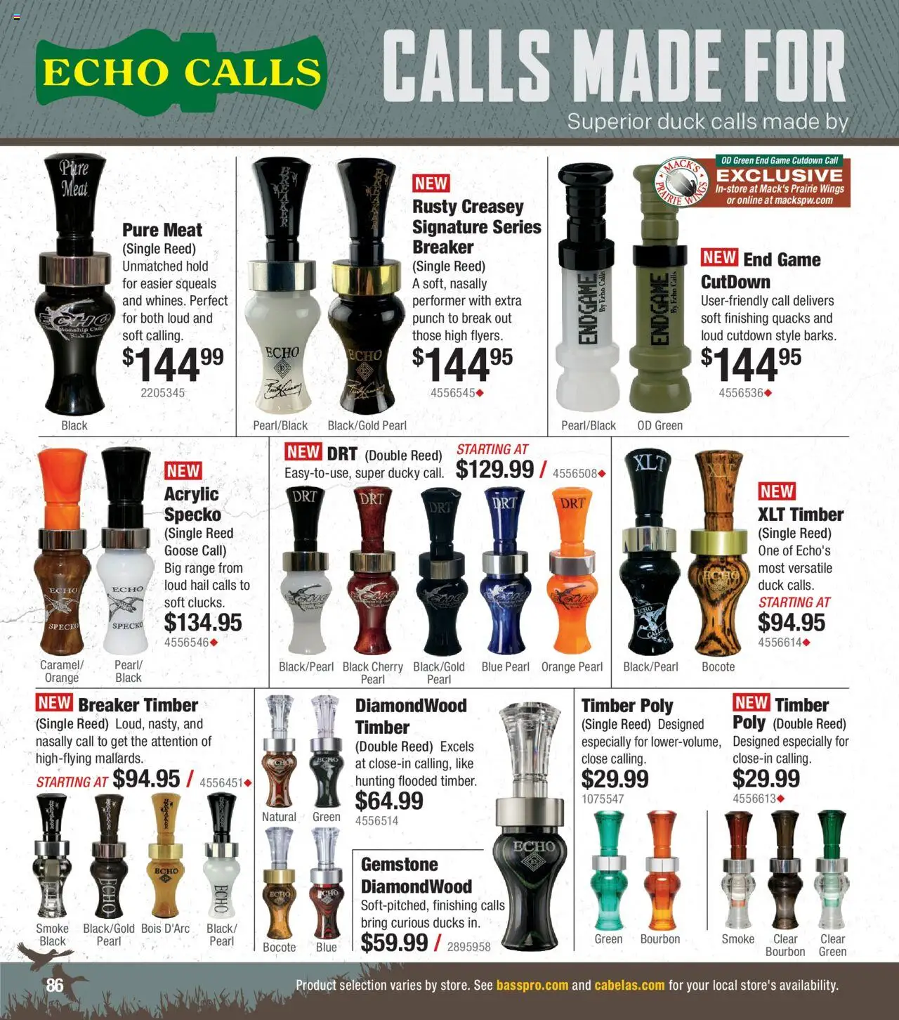 Cabela's Waterfowl 25 - valid from 01.10.2025 | Page: 86 | Products: Acrylic, Bourbon, Game