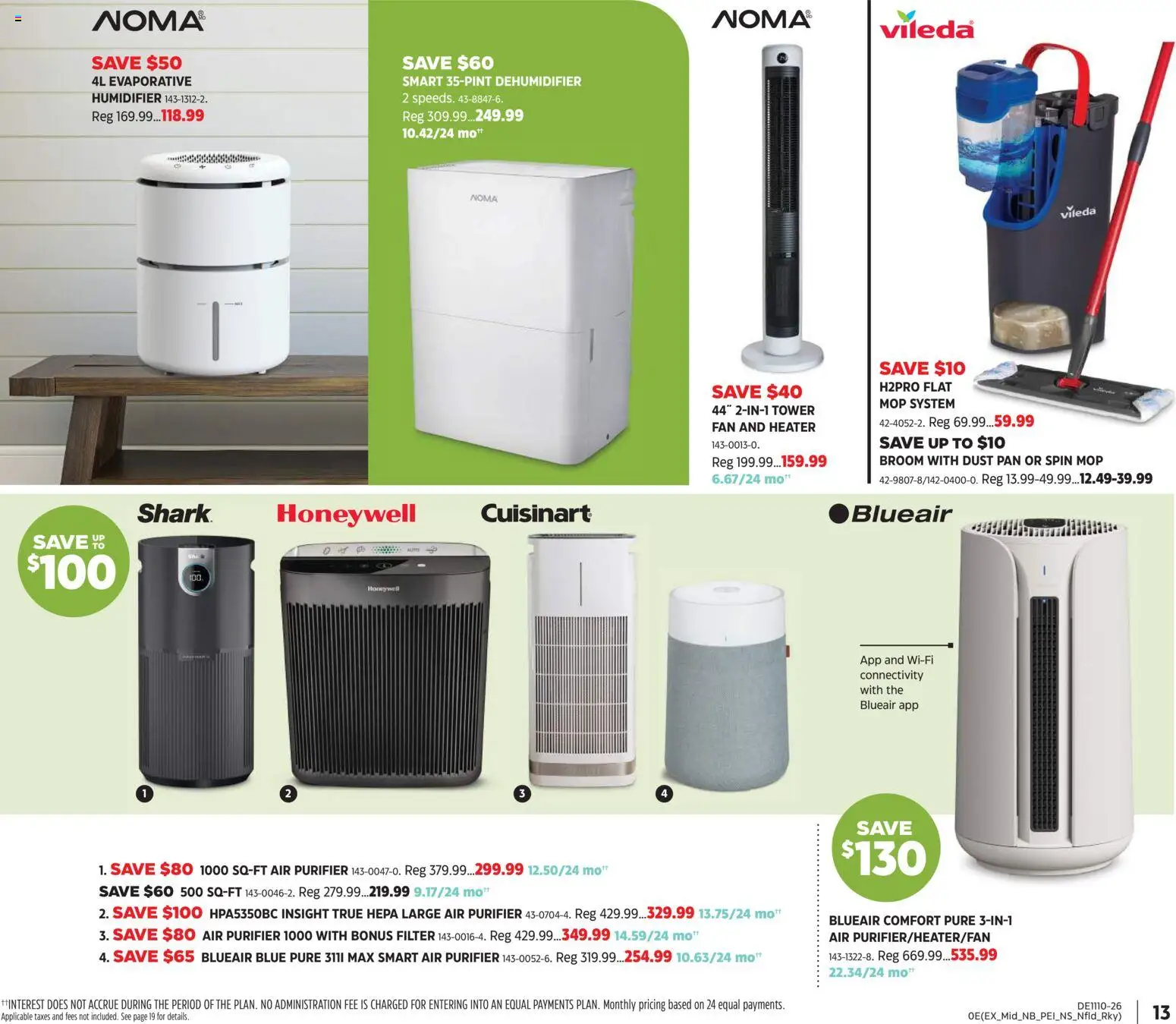 Canadian Tire flyer valid from 05.03.2026 | Page: 13 | Products: Fan, Air purifier