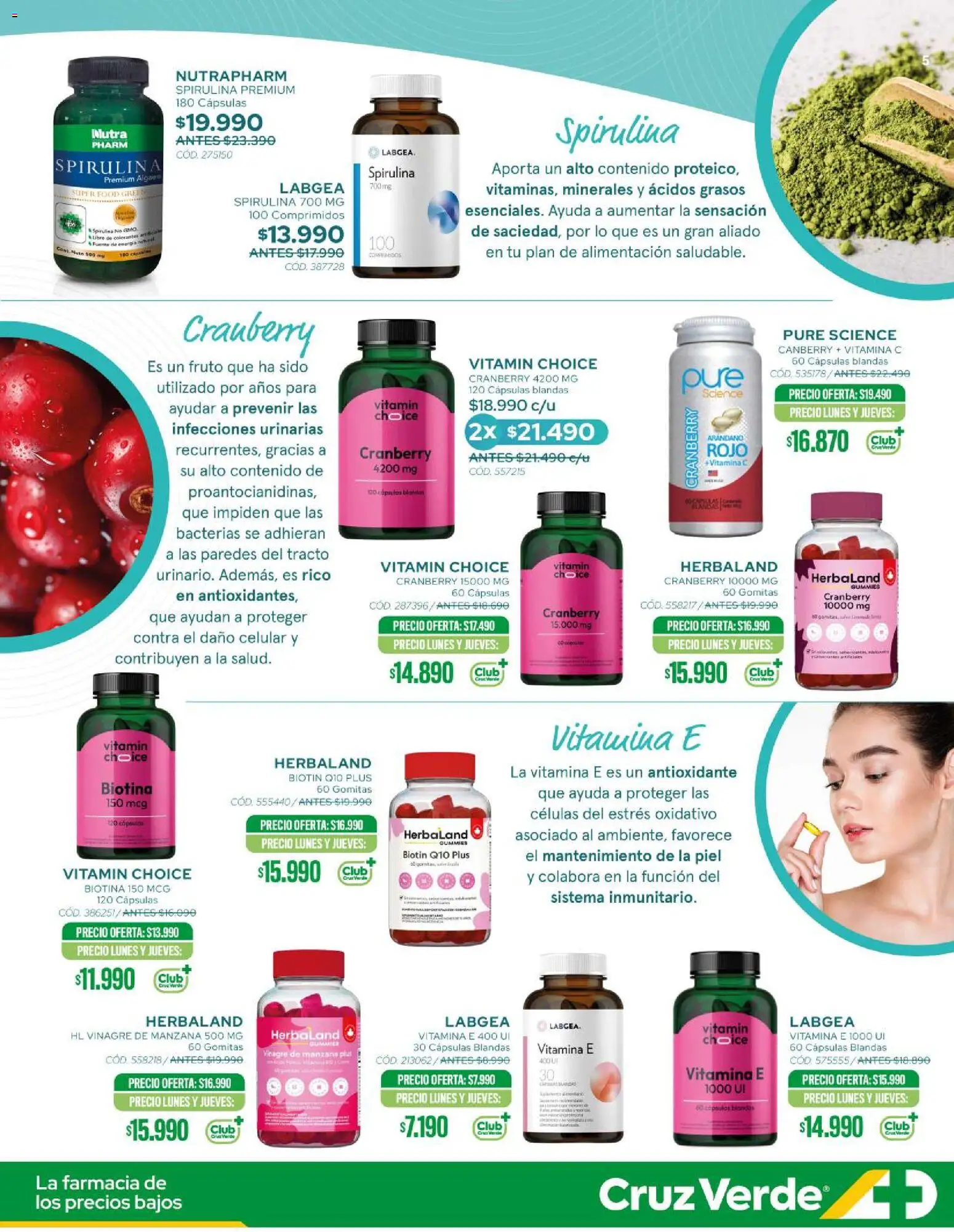 Cruz Verde - Bienestar │ válido desde el 01.03.2026 | Página: 5 | Productos: Manzana, Gomitas, Vinagre, Fuente