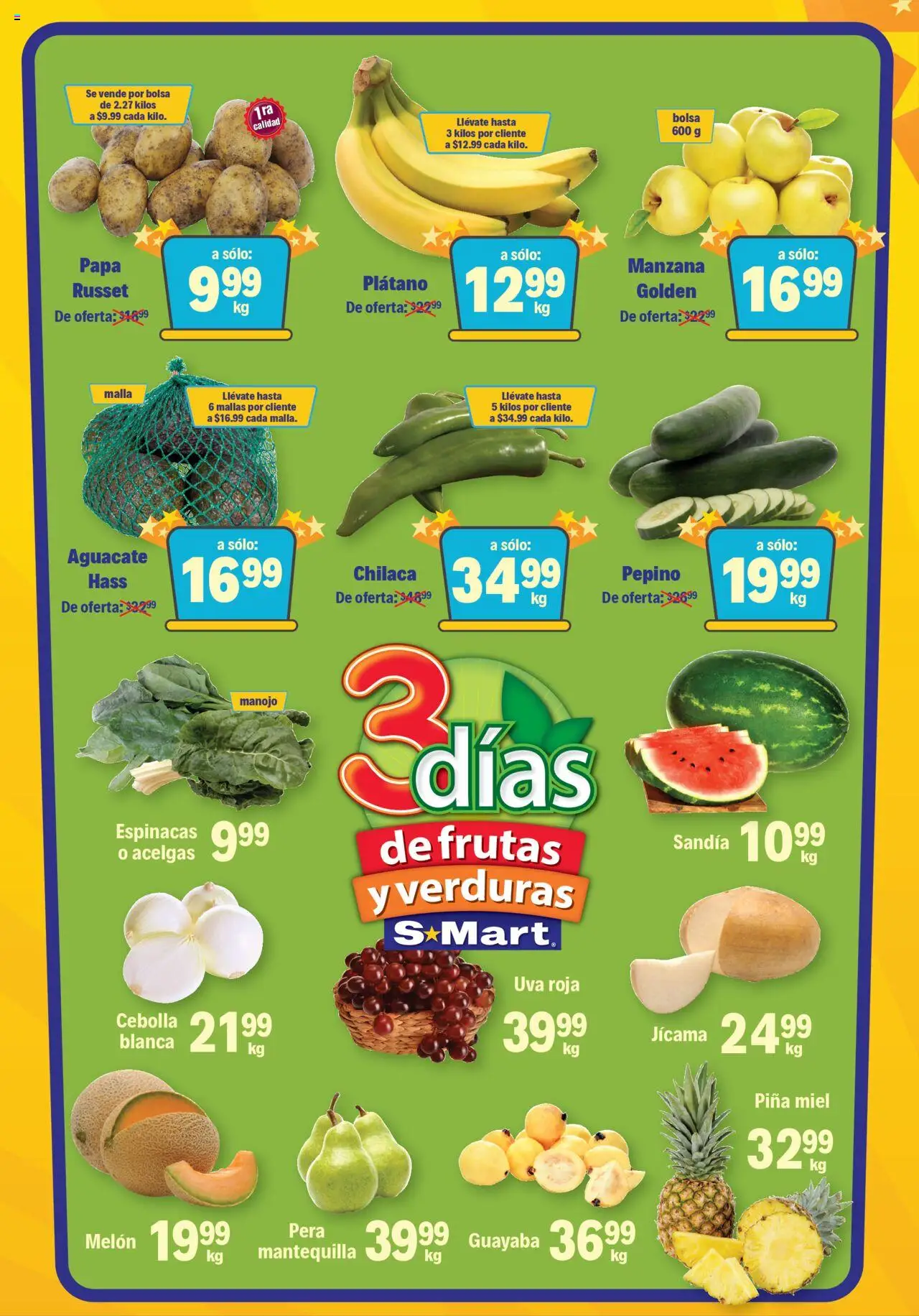 Nuevas ofertas de S-Mart válidas en toda la República Mexicana desde el 21.10.2025. ¡Encuentra las mejores ofertas en S-Mart folleto Chihuahua! | Página: 1 | Productos: Melón, Mantequilla, Piña, Mallas