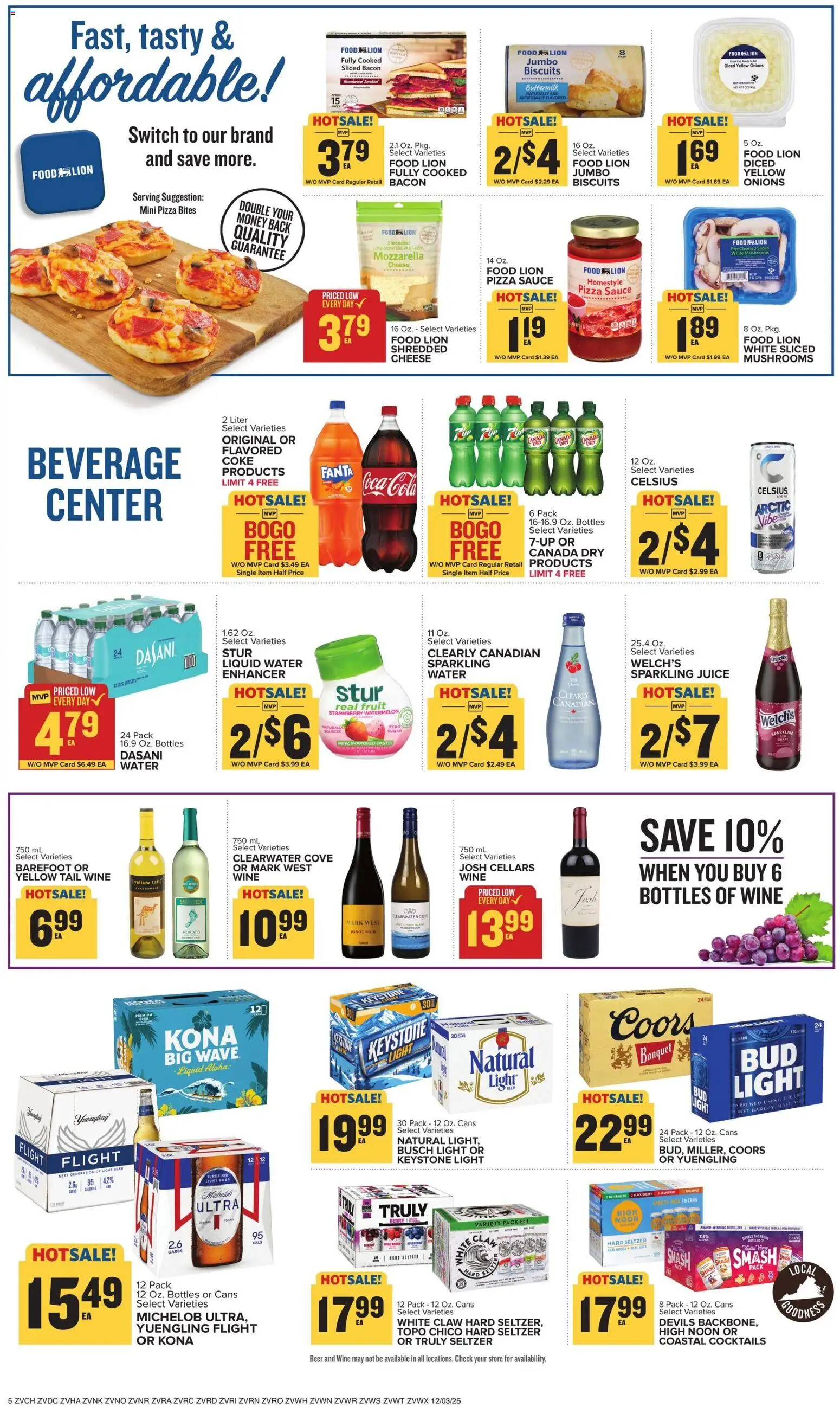 Food Lion Weekly Ad - valid from 03.12.2025 | Page: 5 | Products: Cheese, Juice, Wine, Watermelon