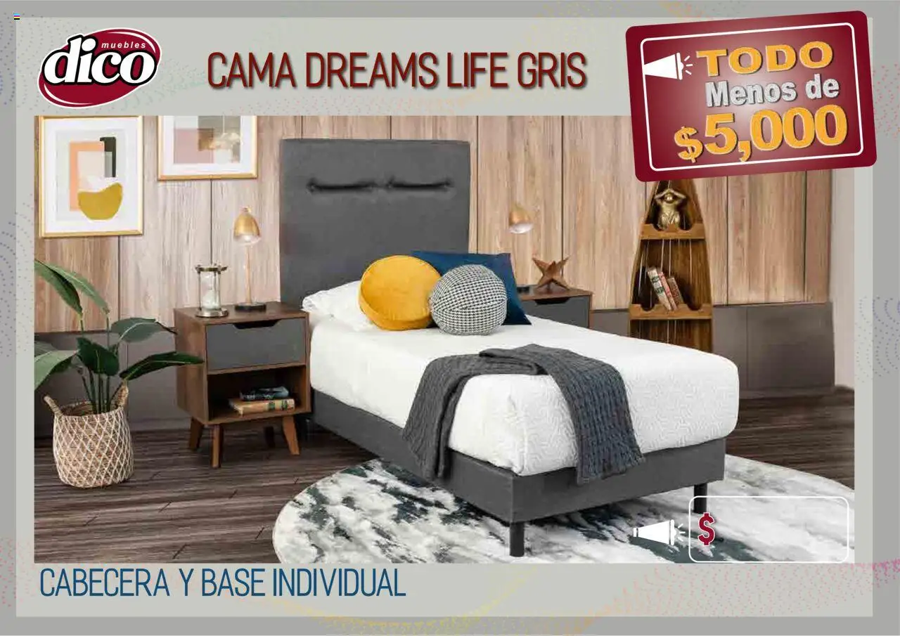 Nuevas ofertas de Muebles Dico válidas en toda la República Mexicana desde el 12.02.2025. ¡Encuentra las mejores ofertas en Muebles Dico catálogo Todo Menos! | Página: 2 | Productos: Cabecera, Cama