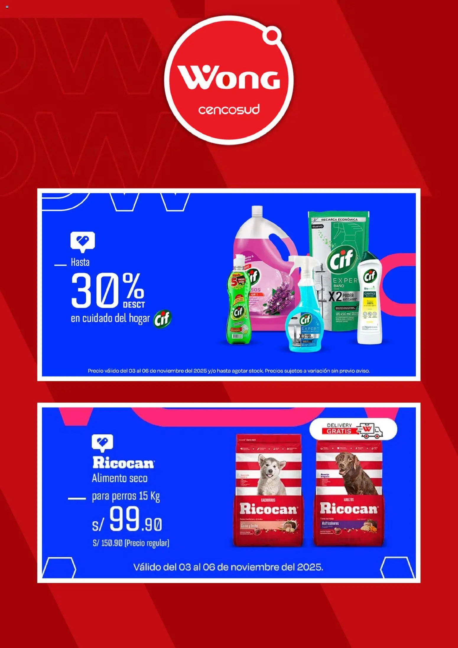 Catálogo Wong válido desde 03.11.2025 | Página: 2 | Productos: Baño, Crema