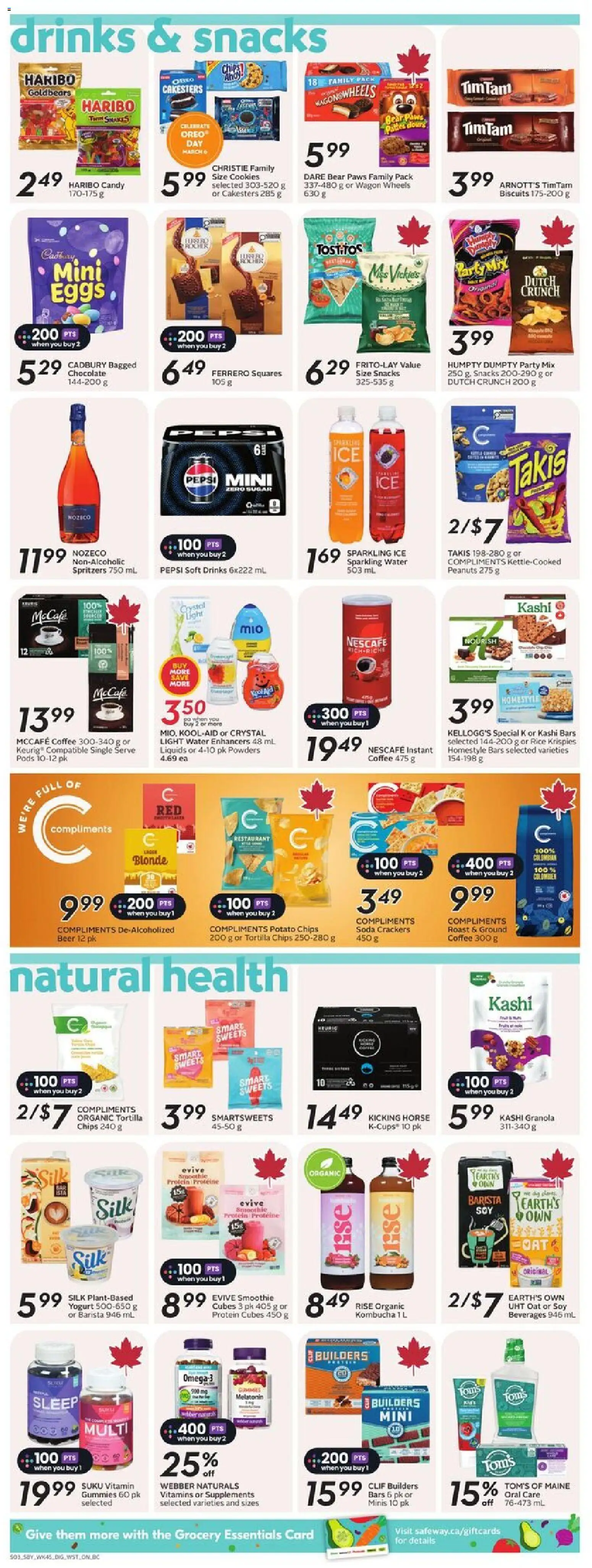 Safeway flyer valid from 05.03.2026 | Page: 11 | Products: Rice, Cookies, Yogurt, Chocolate