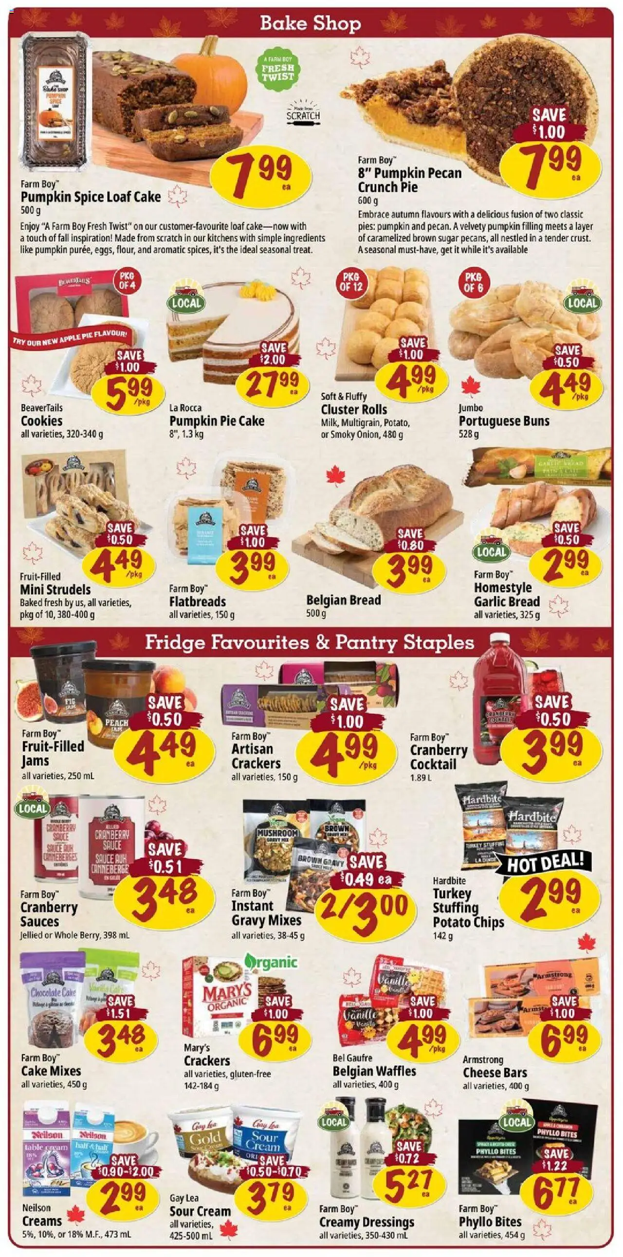Farm Boy flyer valid from 09.10.2025 | Page: 3 | Products: Sour cream, Turkey, Cheese, Bread
