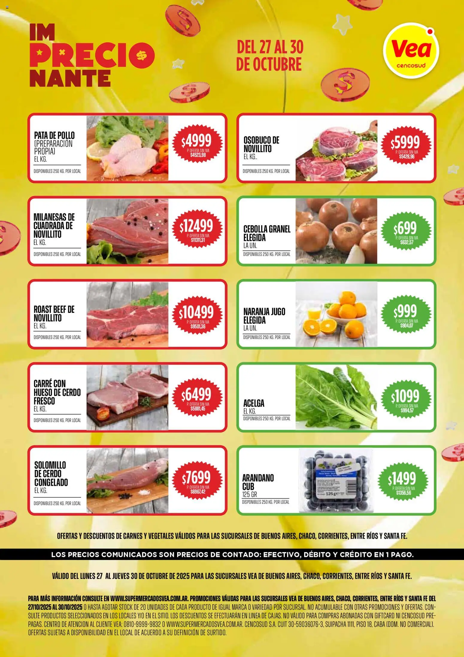 Vea ofertas │ válido desde el 27.10.2025 | Página: 1 | Productos: Pollo, Cebolla, Jugo, Cerdo