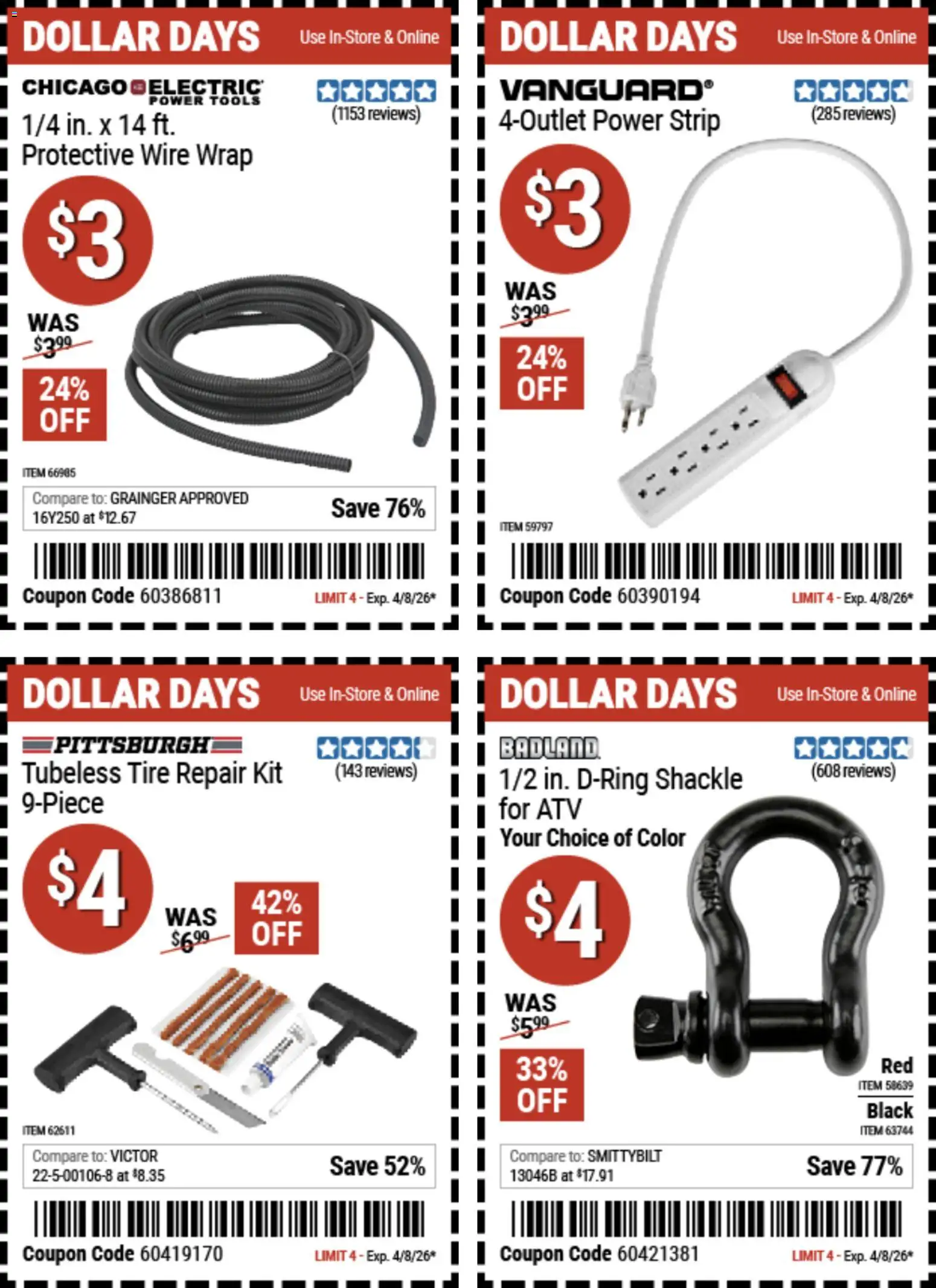 Harbor Freight Dollar Days - valid from 26.03.2026 | Page: 2 | Products: Wire, Tire