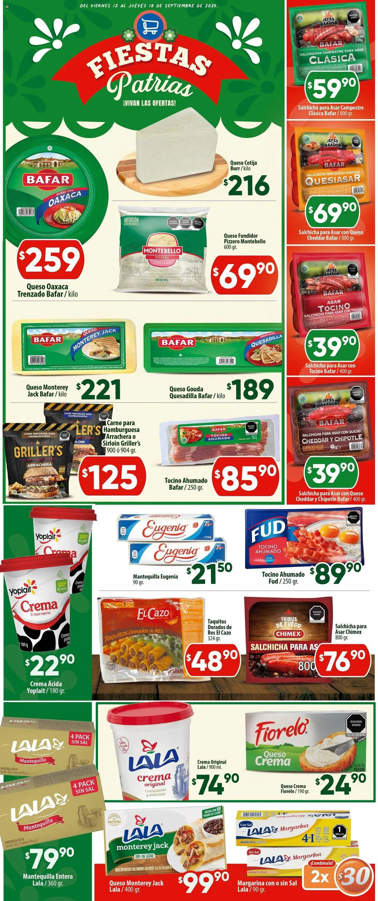 Nuevas ofertas de Calimax válidas en toda la República Mexicana desde el 12.09.2025. ¡Encuentra las mejores ofertas en Calimax - Folleto Ensenada! | Página: 3 | Productos: Tocino, Res, Margarina, Vasos