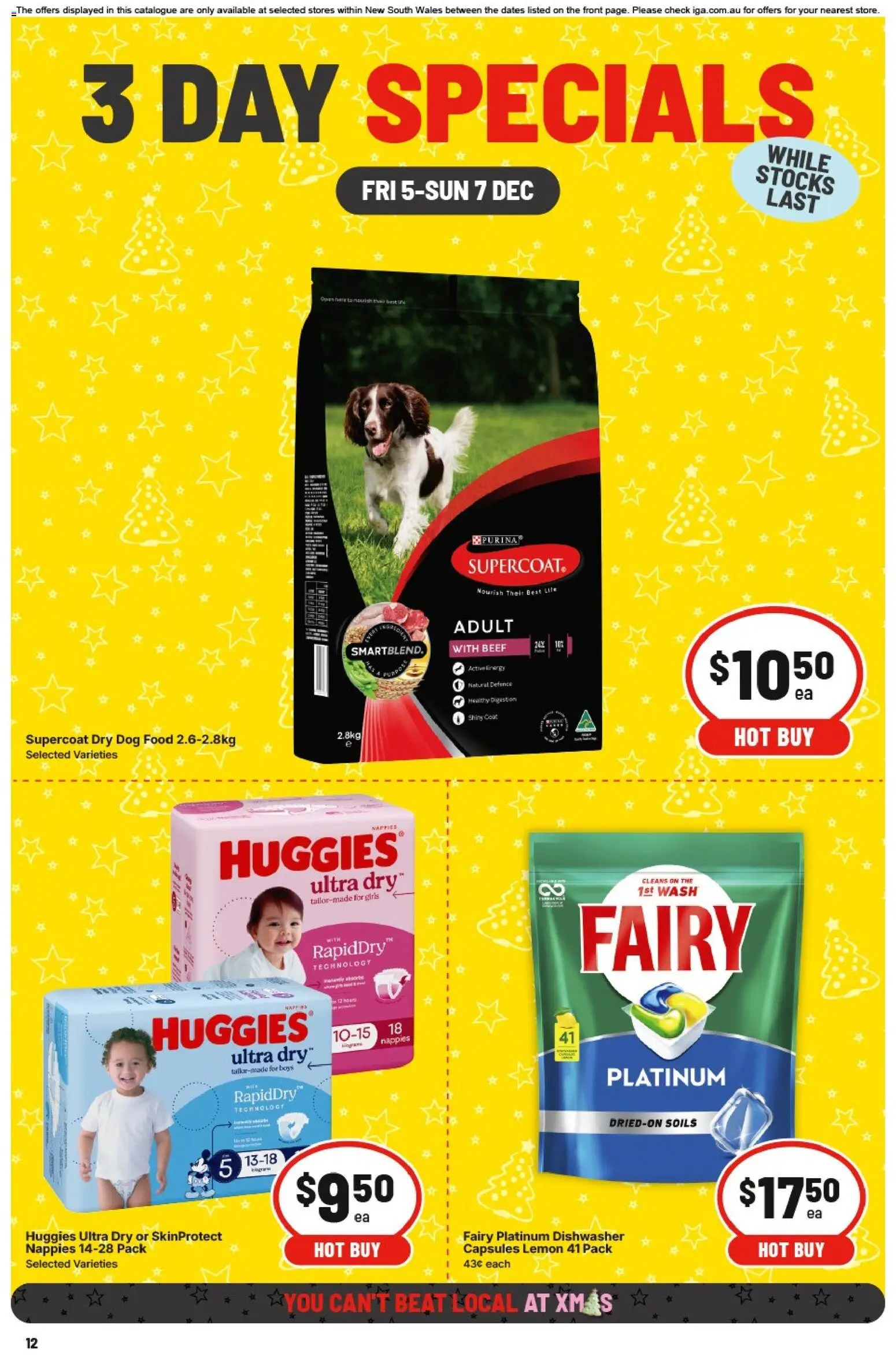IGA catalogue - valid from 05.12.2025 | Page: 3 | Products: Beef, Nappies, Dog food, Lemon
