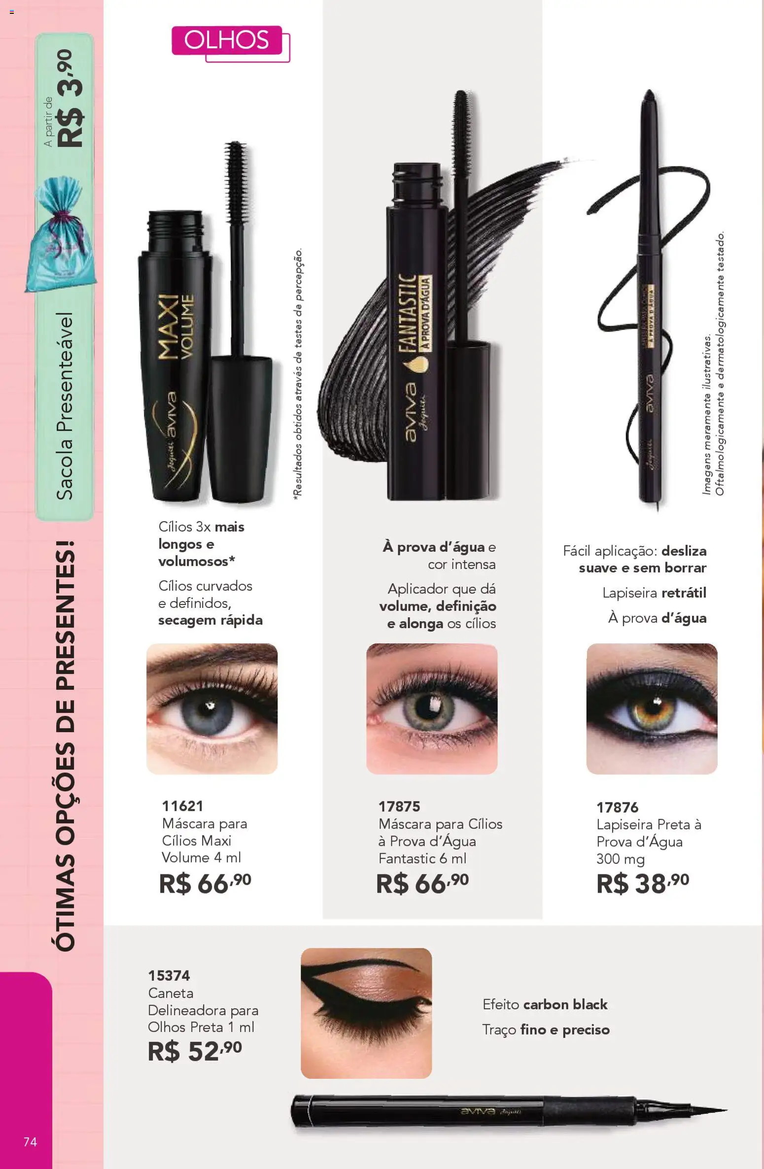 Jequiti Folheto - válido de 06.03.2026 | Página: 74 | Produtos: Máscara para cílios, Lapiseira, Caneta