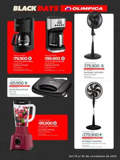Olímpica - Ofertas BLACK DAYS -  Vista previa de la revista de la tienda Olímpica valido desde el 19.11.2025 | Página: 19 | Productos: Sanduchera, Ventilador, Licuadora, Café