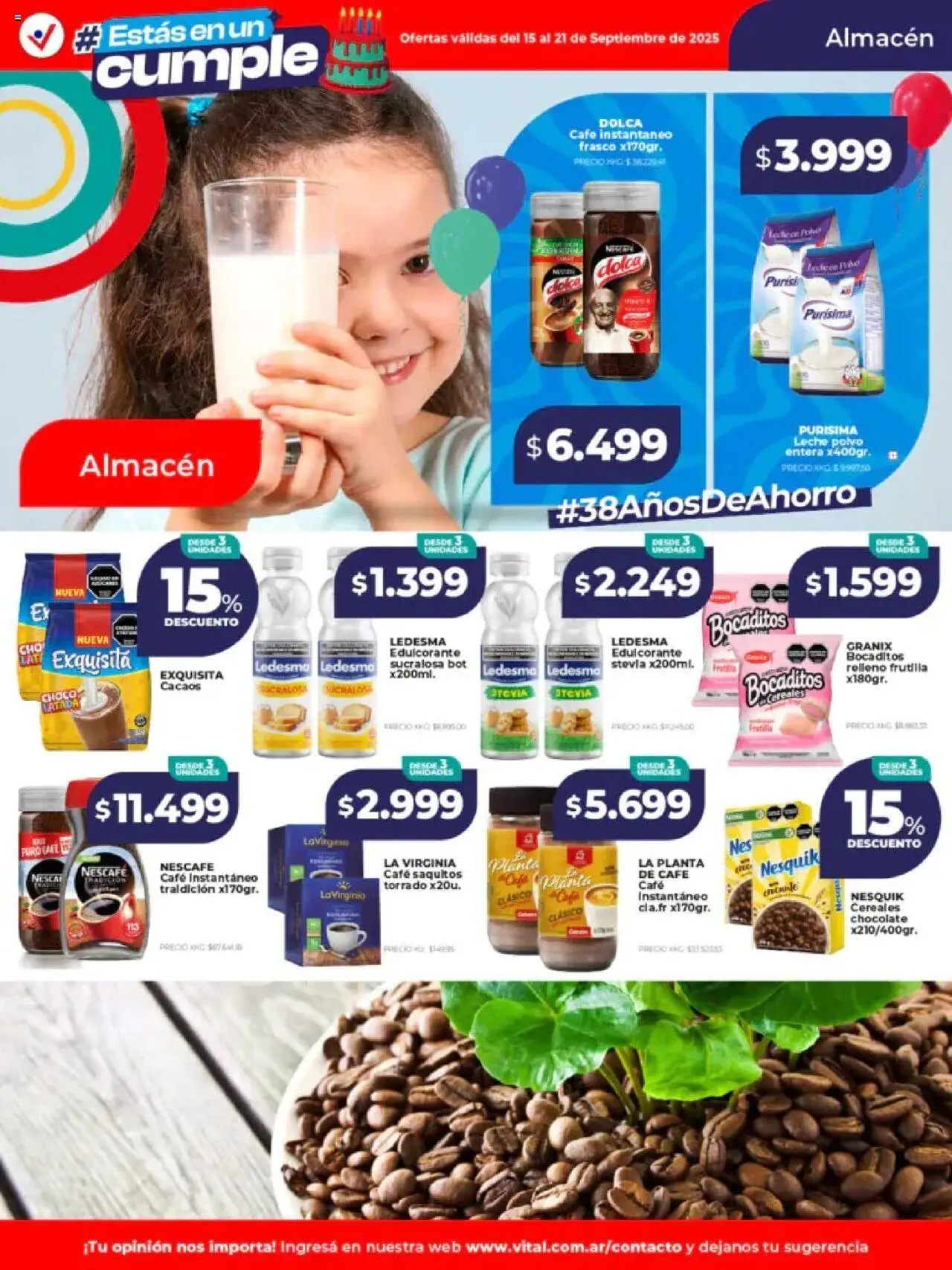 Vital ofertas - Laferrere │ válido desde el 15.09.2025 | Página: 14 | Productos: Frutilla, Polvo, Café, Planta