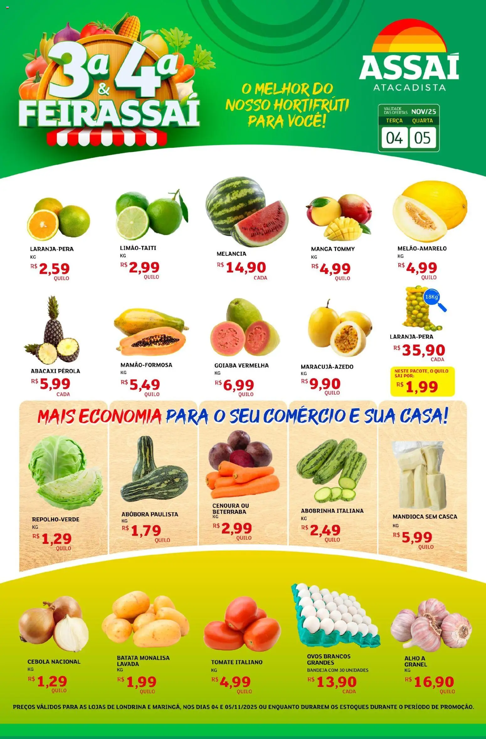 Assaí Atacadista Folheto - válido de 04.11.2025 | Página: 1 | Produtos: Abóbora, Abobrinha, Beterraba, Batata