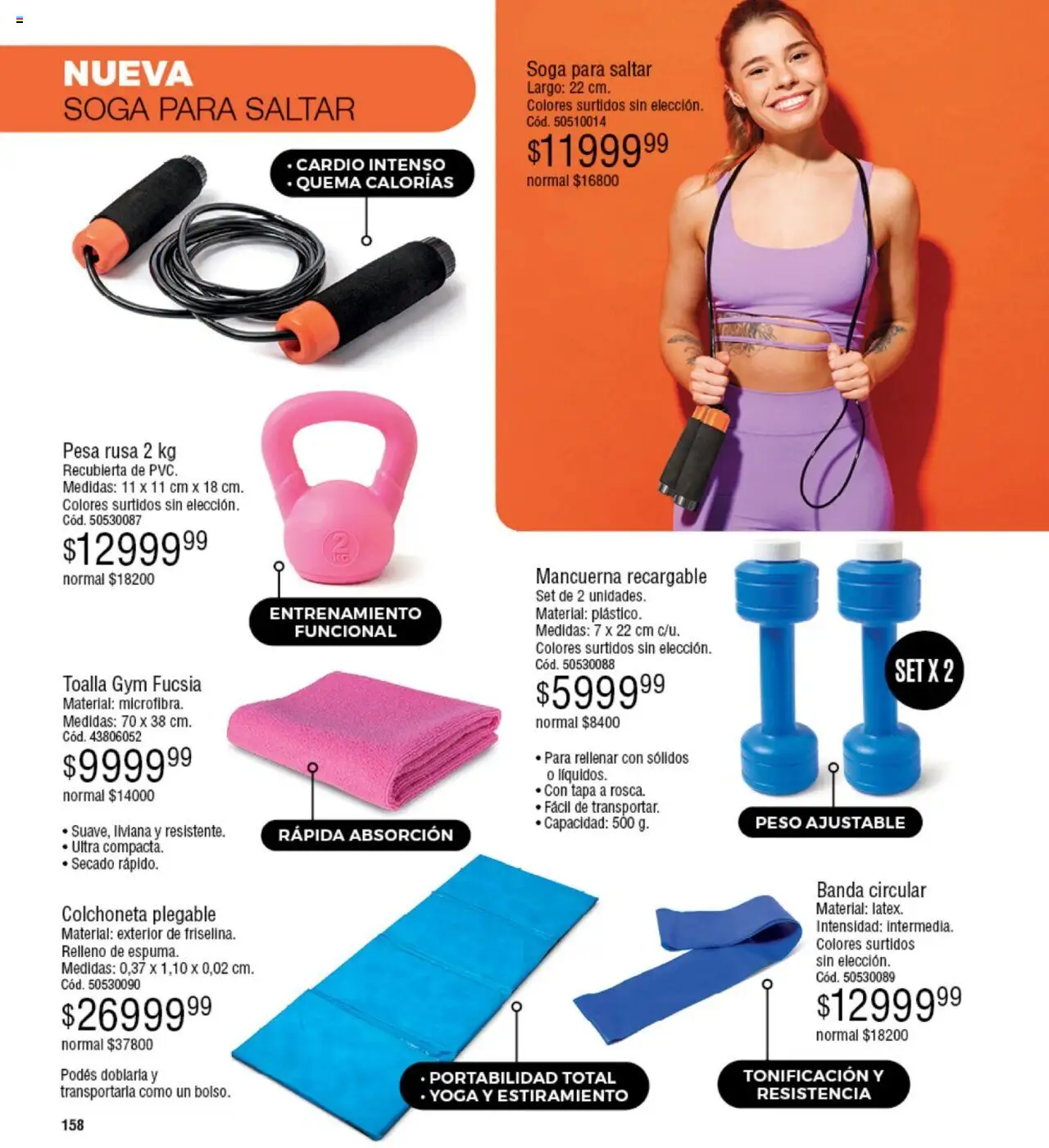 Millanel catálogo │ válido desde el 18.08.2025 | Página: 158 | Productos: Toalla, Peso, Colchoneta, Soga