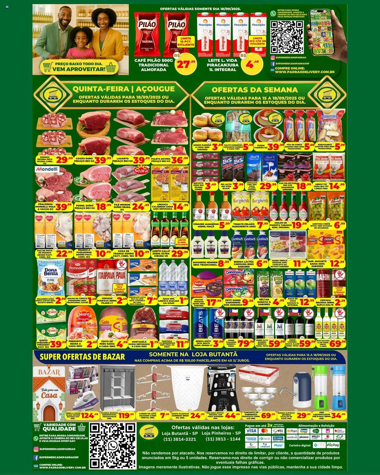 Supermercado Padrão Folheto - válido de 15.09.2025 | Página: 2 | Produtos: Chá, Baixo, Café pilão, Azeite
