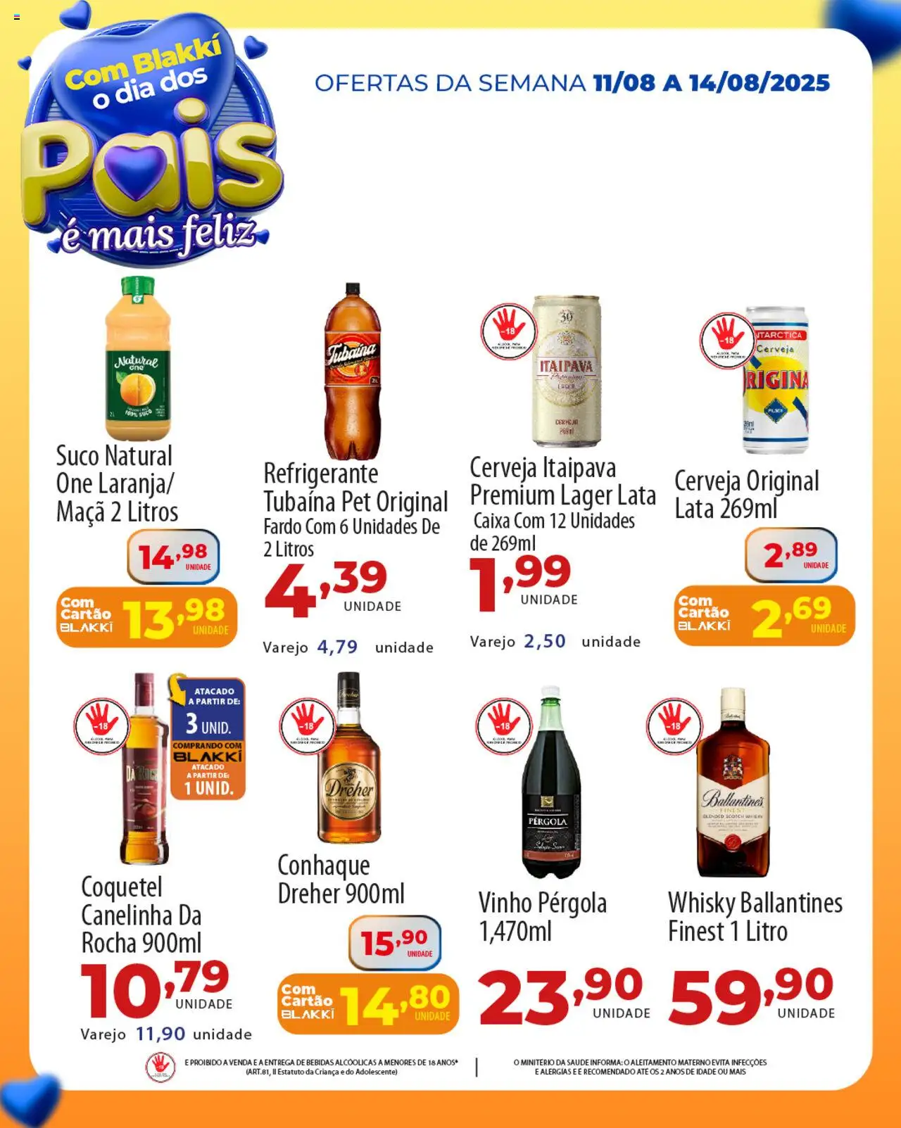 Akki Atacadista Folheto - válido de 11.08.2025 | Página: 5 | Produtos: Conhaque, Suco, Vinho, Refrigerante
