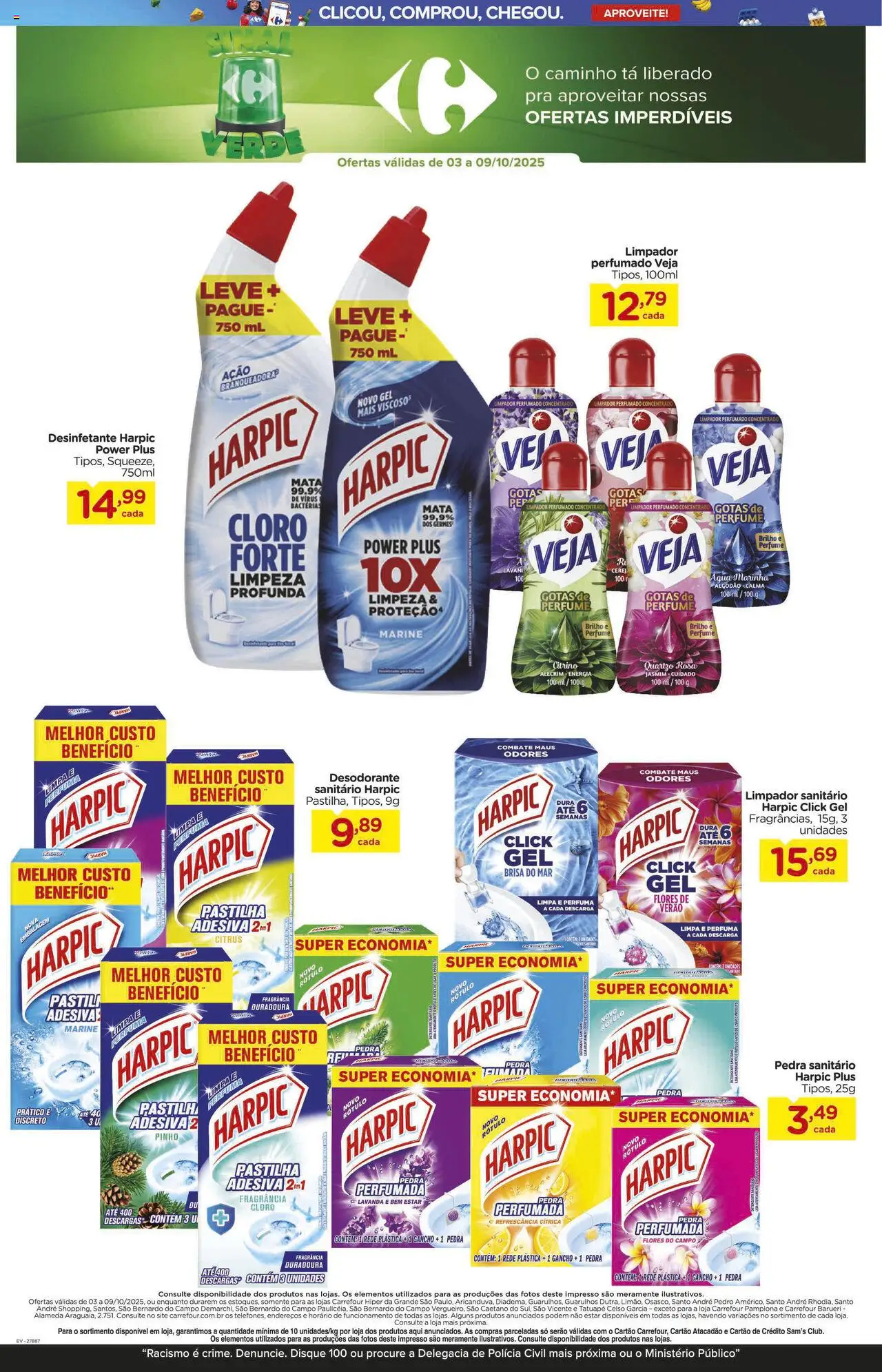 Carrefour Folheto - válido de 03.10.2025 | Página: 19 | Produtos: Cloro, Desodorante, Detergente, Desinfetante