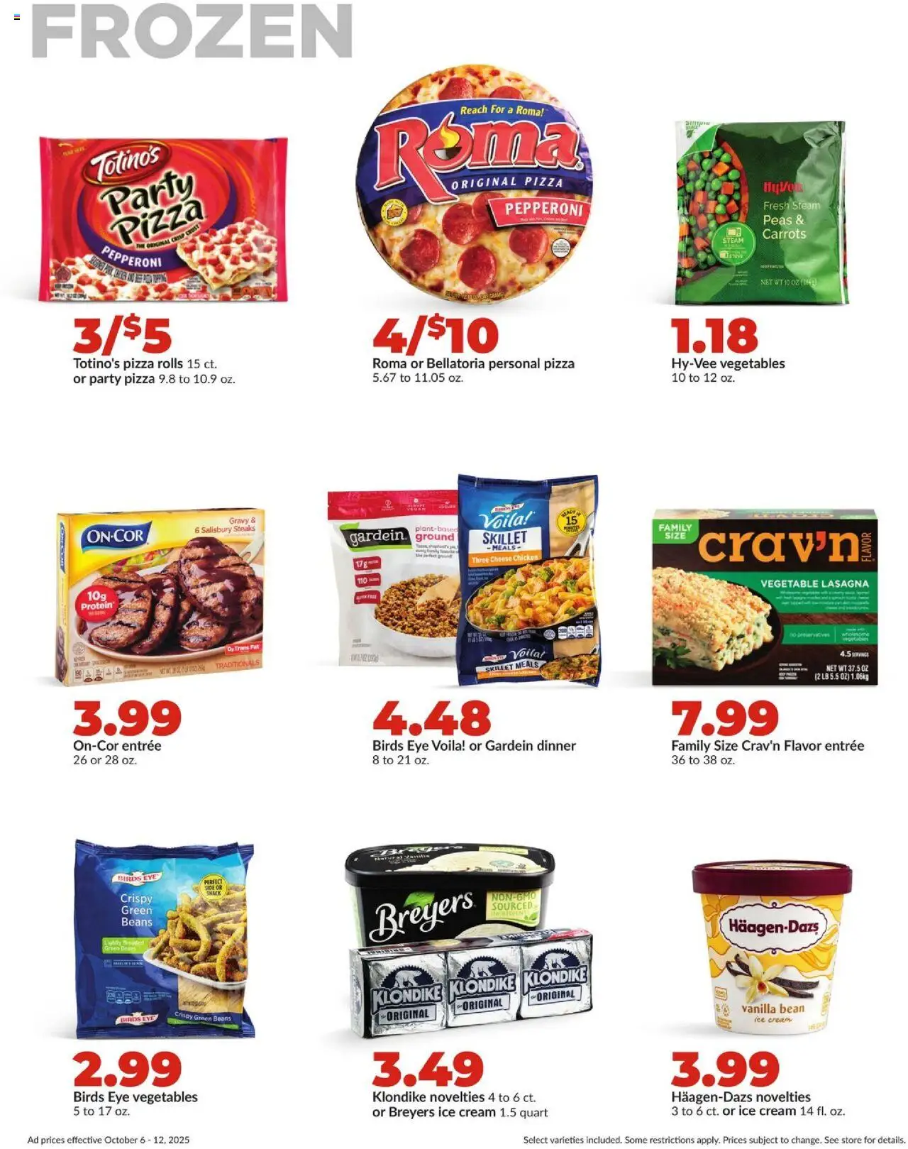 HyVee Weekly Ad - valid from 06.10.2025 | Page: 27 | Products: Skillet, Pizza, Cream, 2人掛けソファ
