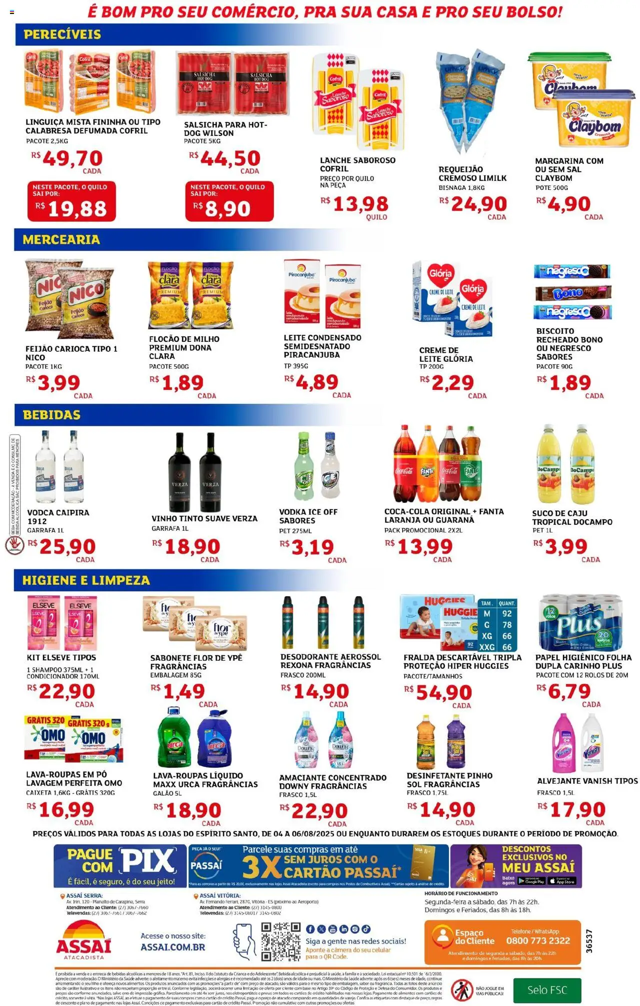 Assaí Atacadista Folheto - válido de 04.08.2025 | Página: 2 | Produtos: Shampoo, Fanta, Salsicha, Rexona