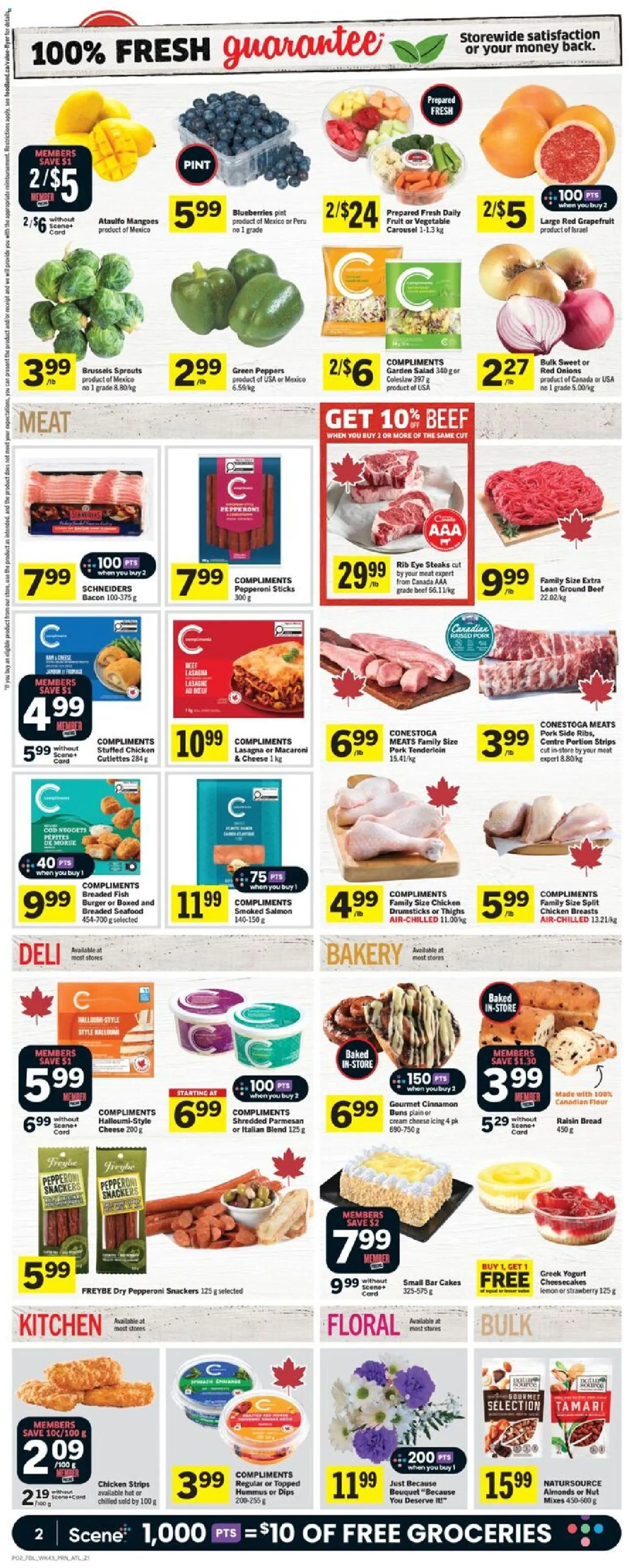 Foodland flyer valid from 19.02.2026 | Page: 3 | Products: Beef, Salad, Chicken breasts, Pork