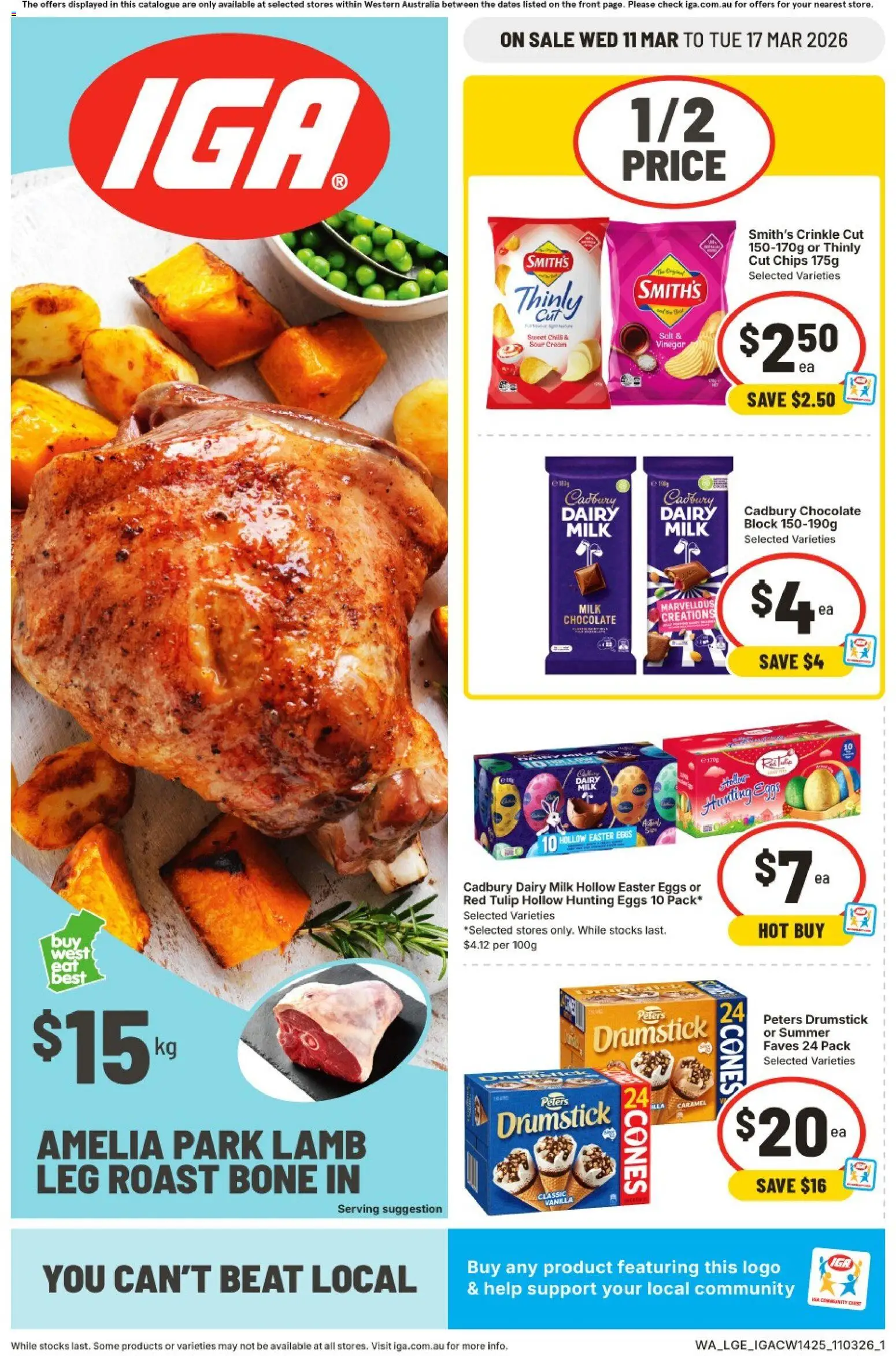 IGA catalogue - valid from 11.03.2026 | Page: 1 | Products: Milk, Sour cream, Cream, Salt
