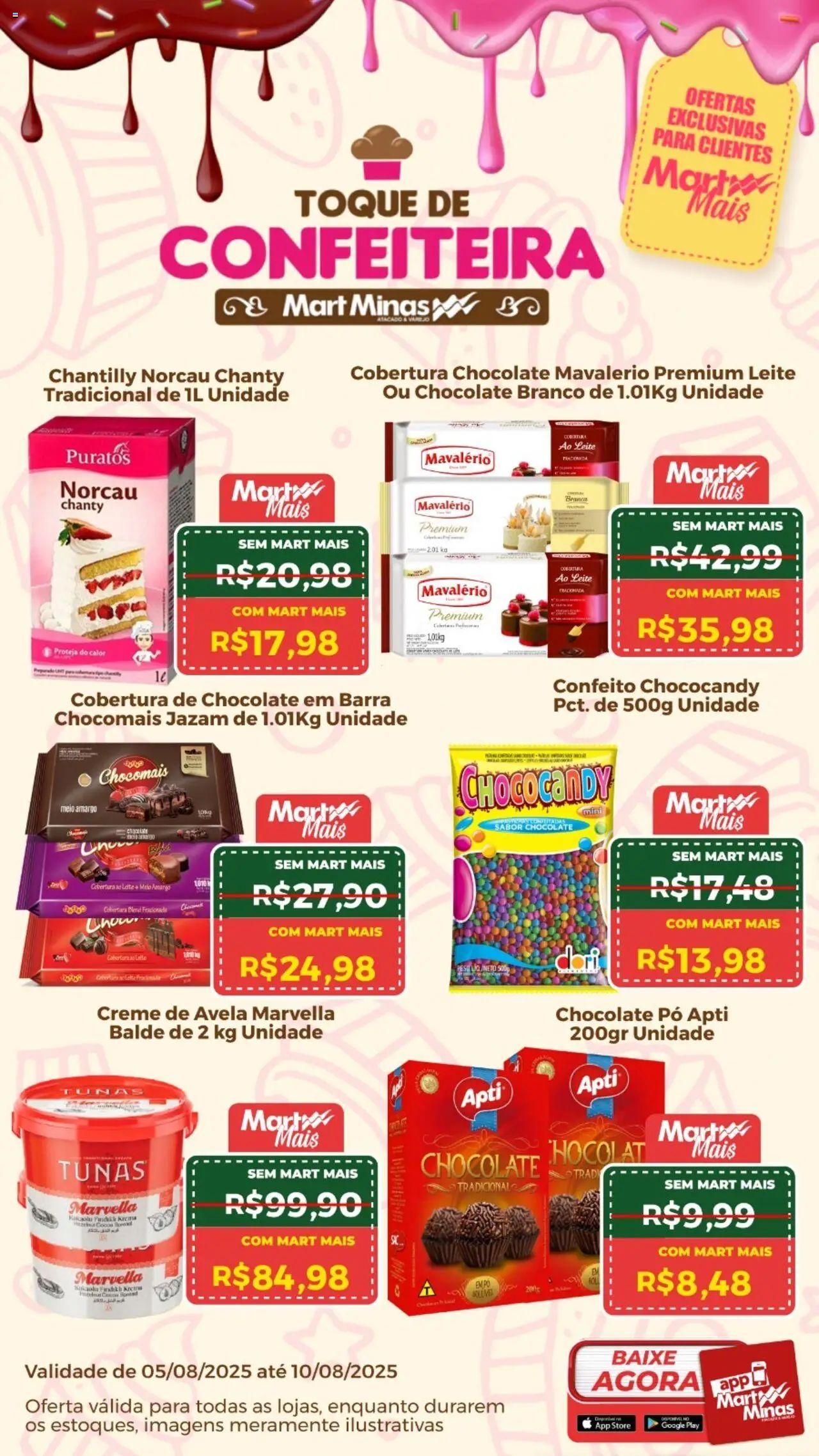 Mart Minas Folheto - válido de 05.08.2025 | Página: 2 | Produtos: Chocolate, Creme de avelã, Balde, Avelã