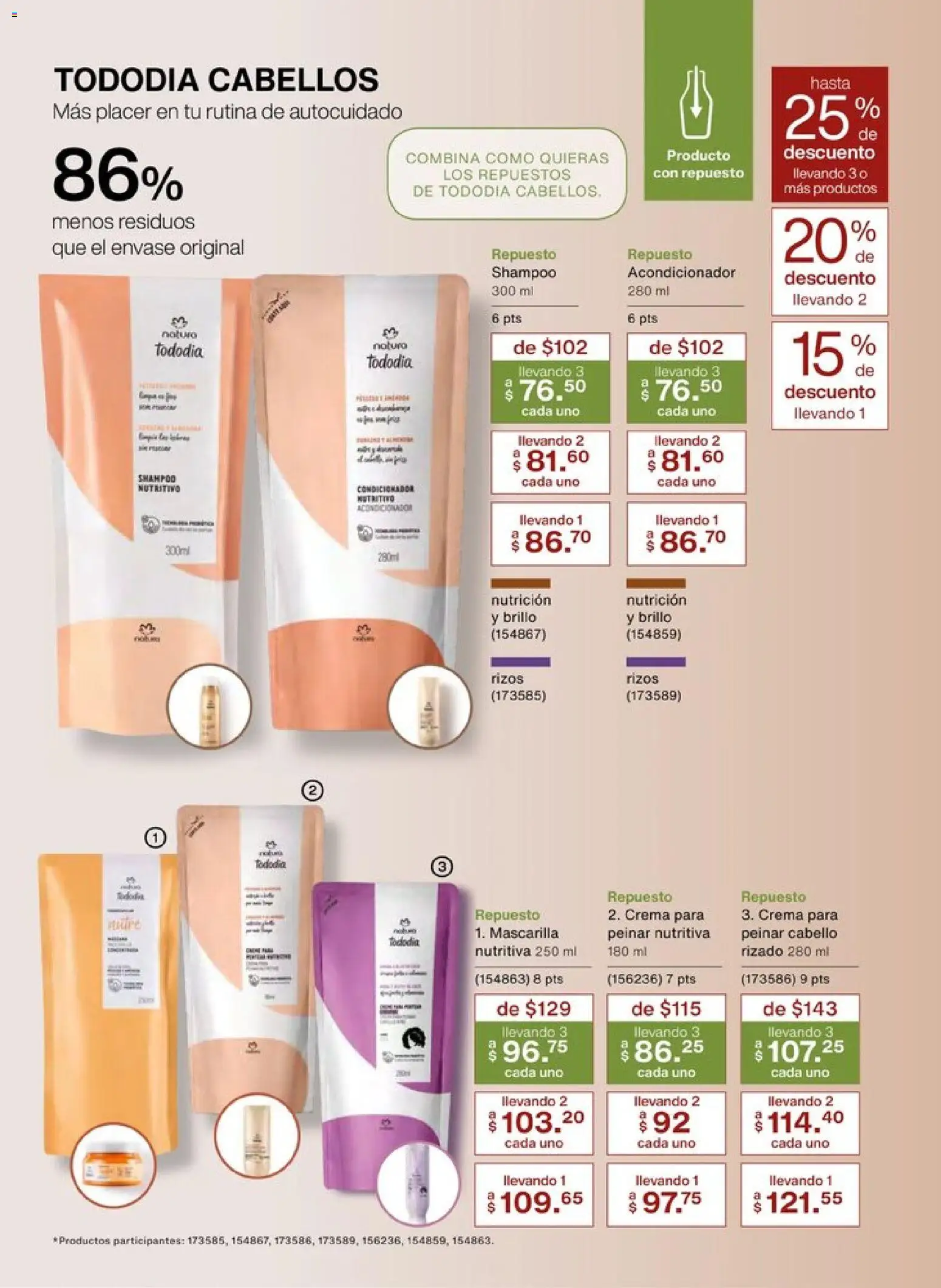 Nuevas ofertas de Natura válidas en toda la República Mexicana desde el 20.12.2025. ¡Encuentra las mejores ofertas en Natura campaña 1 2026! | Página: 144 | Productos: Crema, Brillo, Mascarilla, Acondicionador