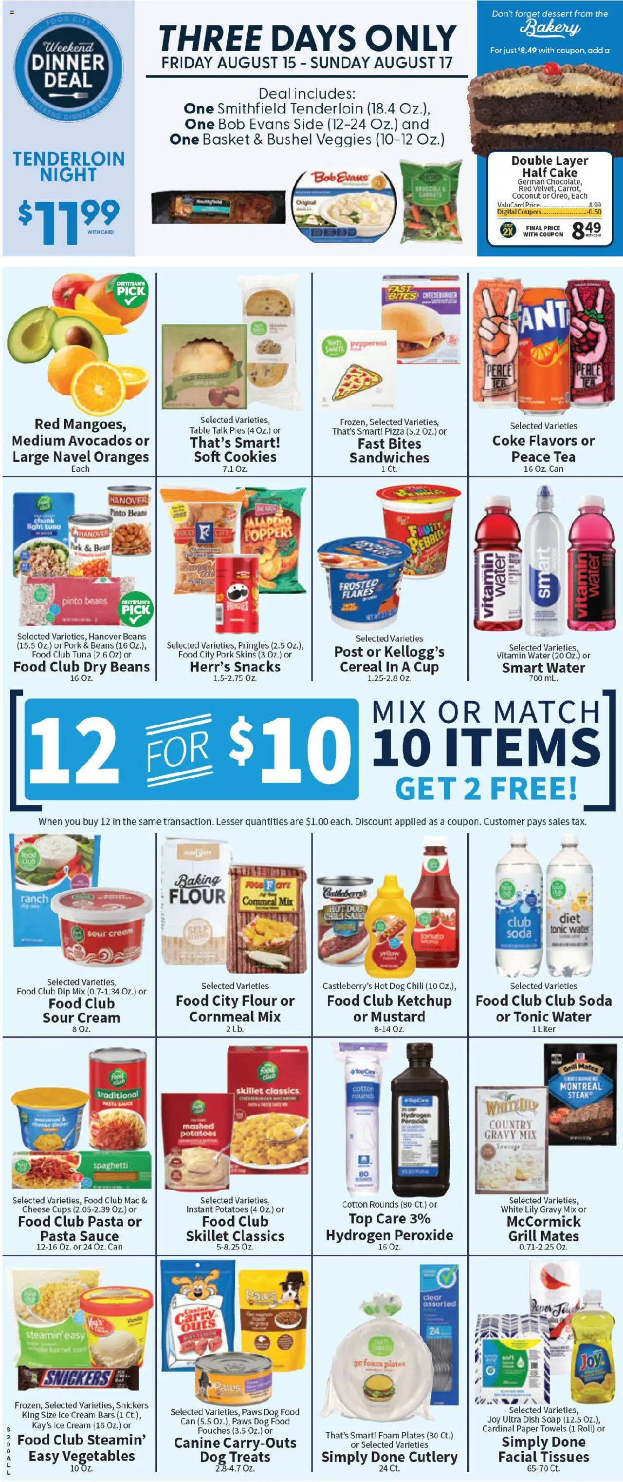 Food City Weekly Ad - valid from 13.08.2025 | Page: 2 | Products: Table, Skillet, Cheese, Sour cream