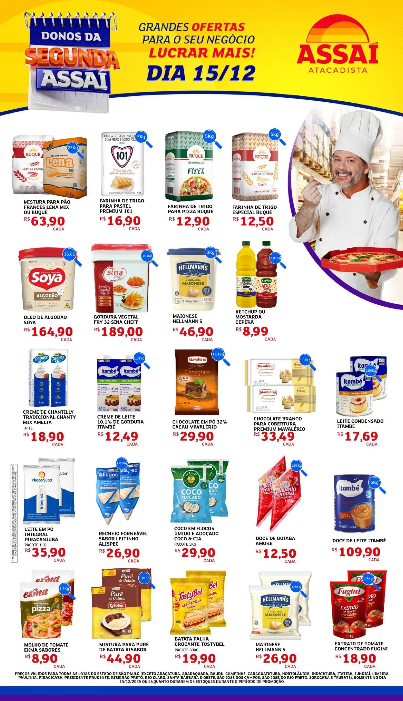 Assaí Atacadista Folheto - válido de 15.12.2025 | Página: 1 | Produtos: Ferro, Pó, Creme de leite, Doce de leite